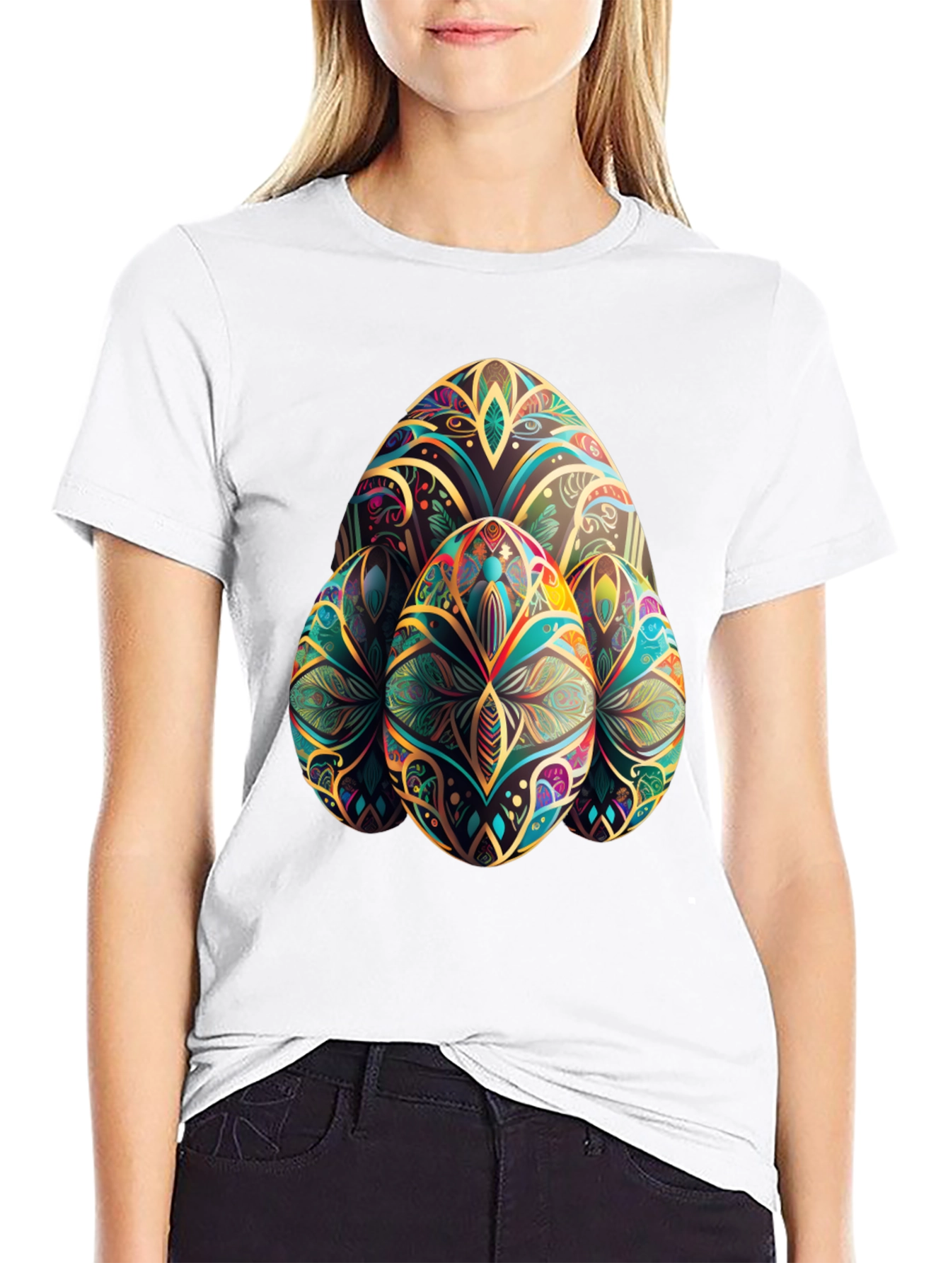 Easter Egg Art T-Shirt - Black