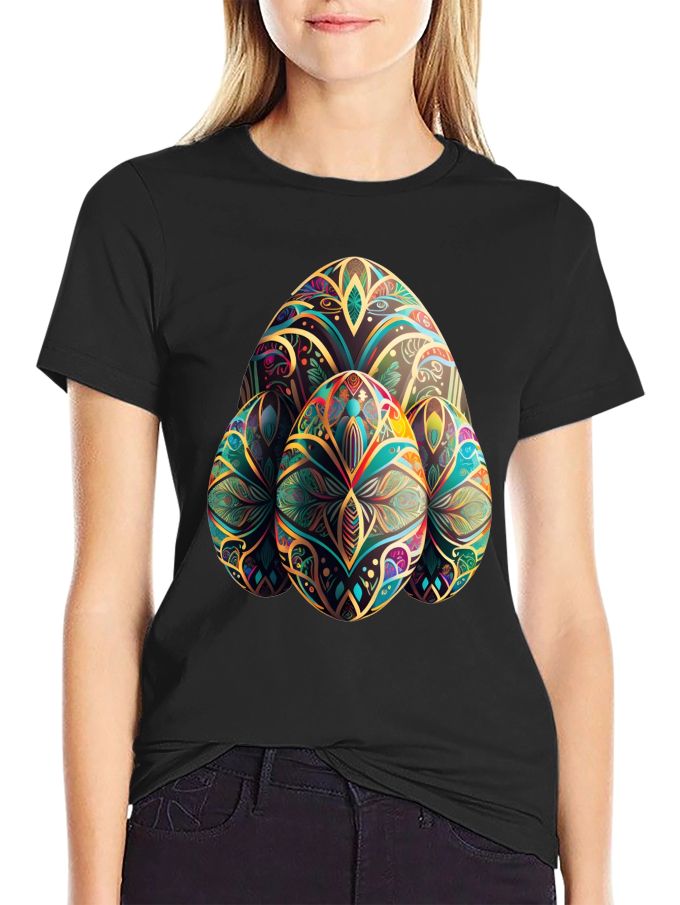 Easter Egg Art T-Shirt - Black