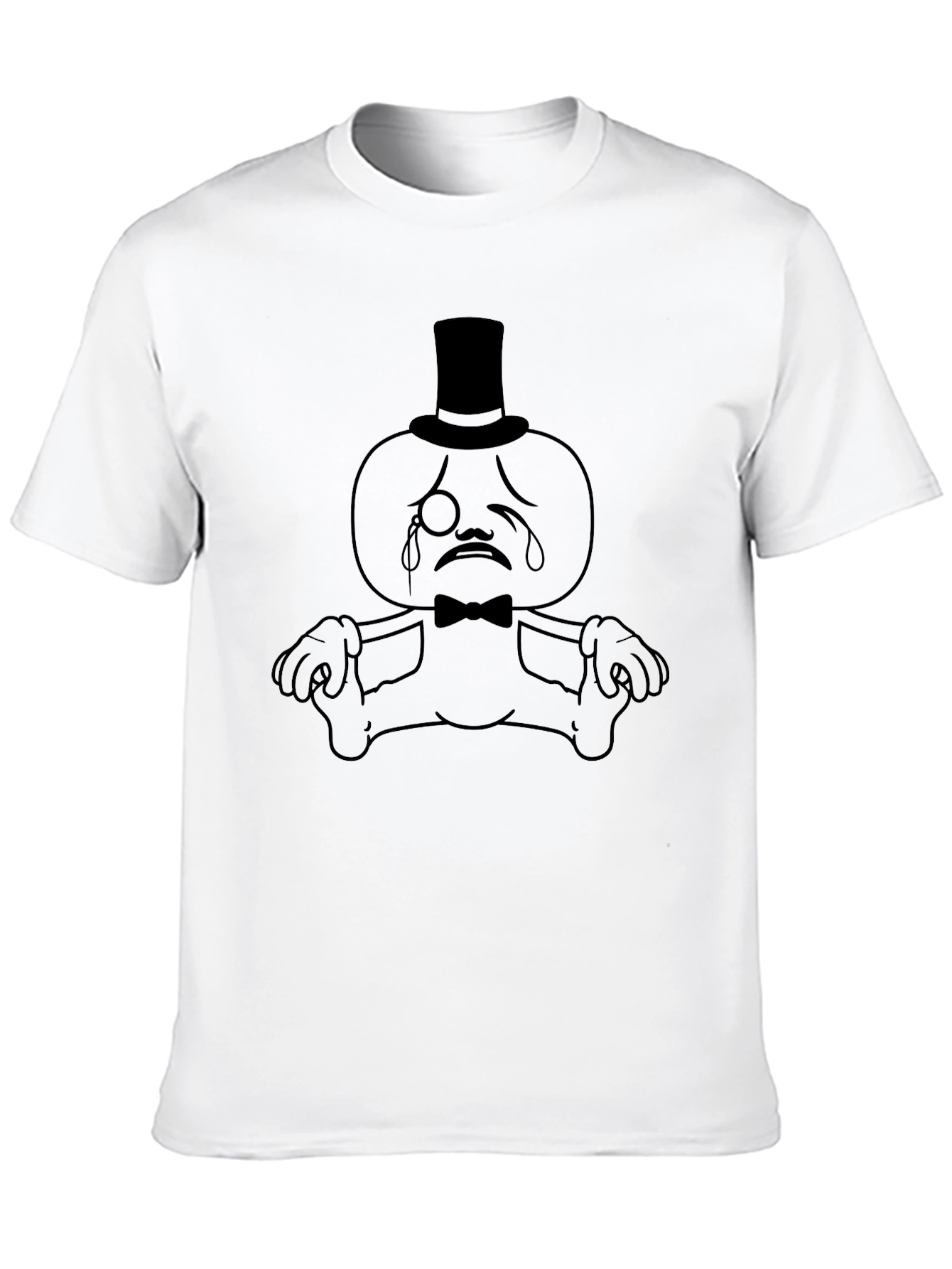 Sad Gentleman Black T-Shirt - Unique Graphic Tee