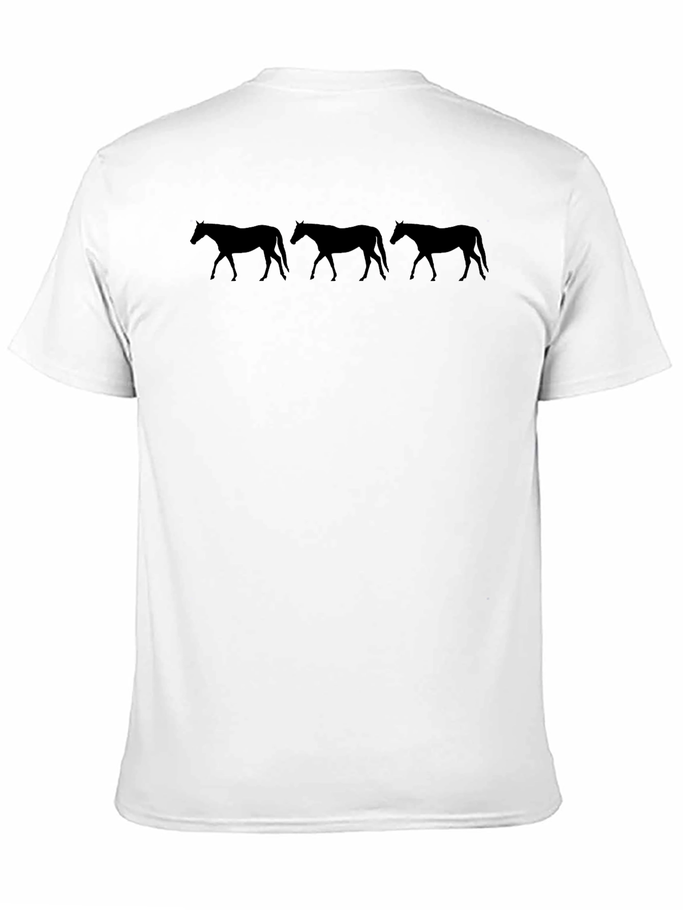 Mens Black T-Shirt with Horse Silhouette Design