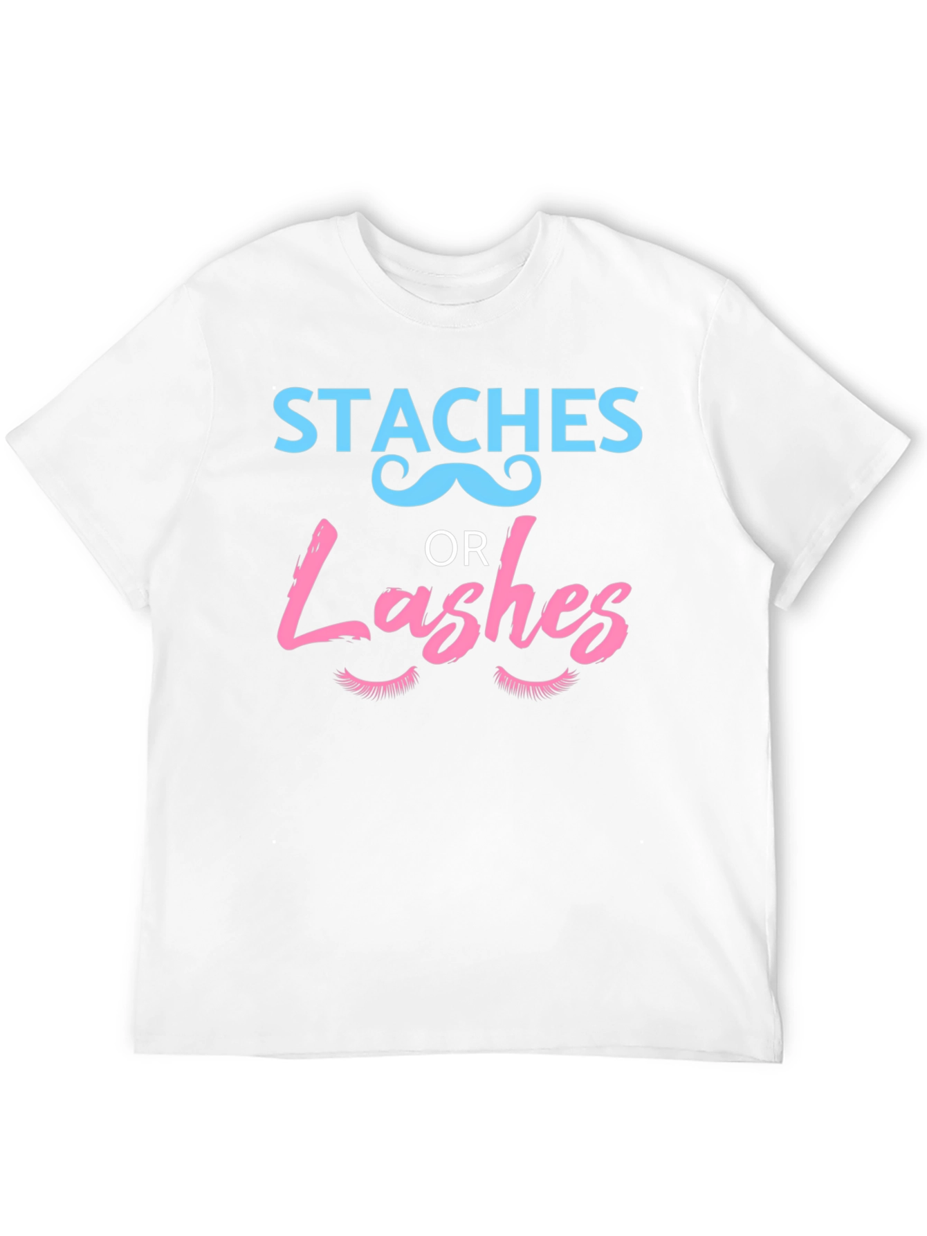 Staches or Lashes Gender Reveal T-Shirt