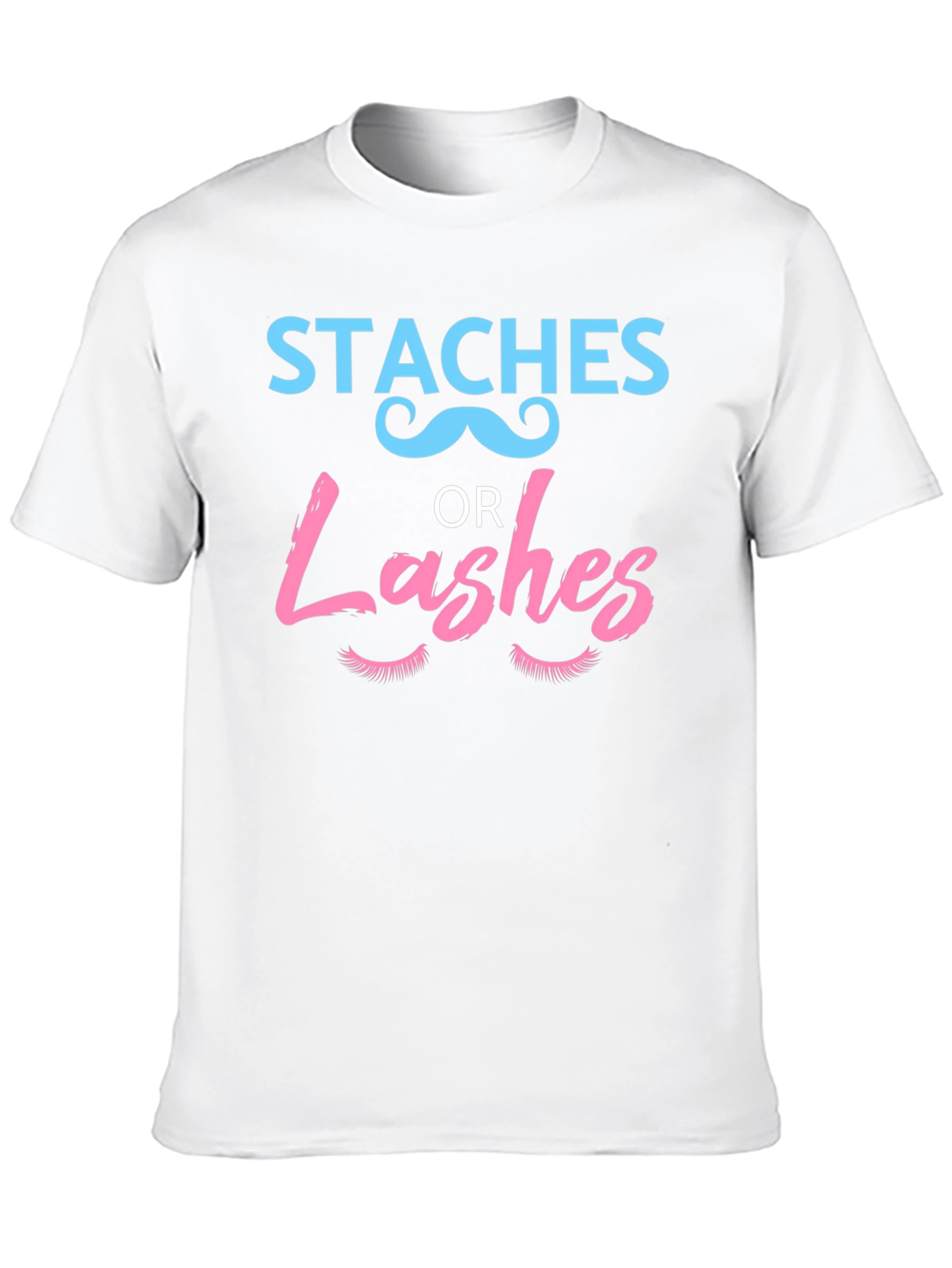 Staches or Lashes Gender Reveal T-Shirt