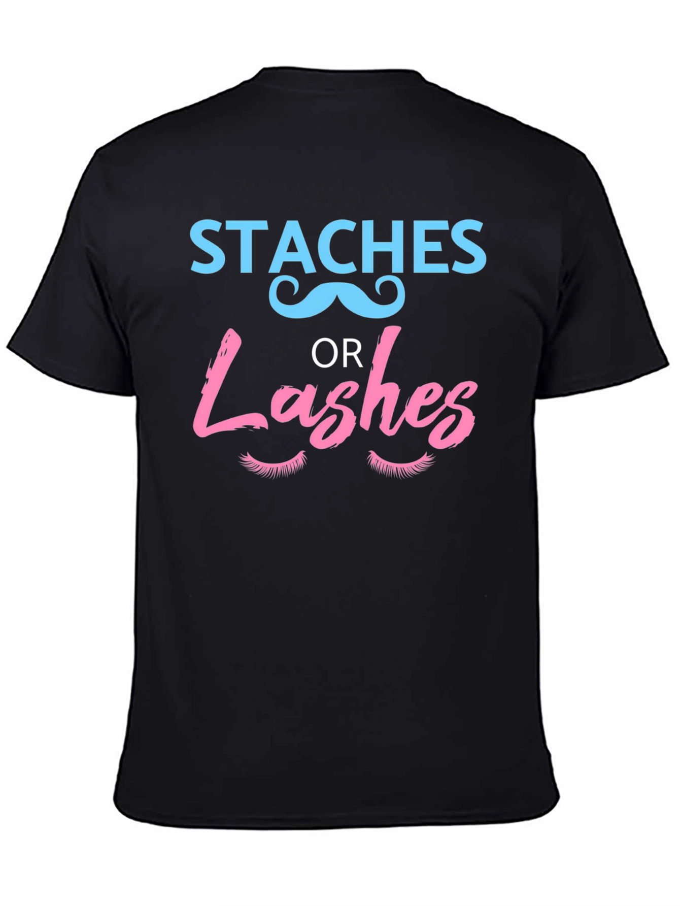 Staches or Lashes Gender Reveal T-Shirt