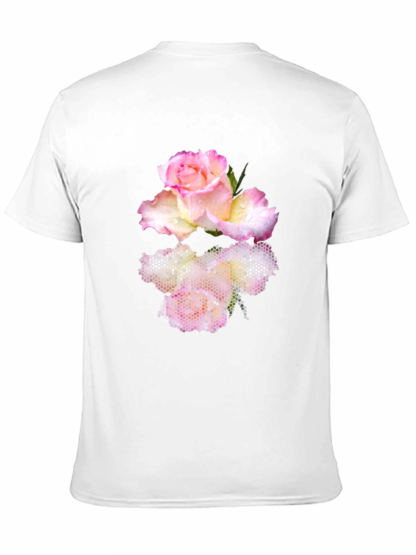 Floral Mosaic Mens Black T-Shirt