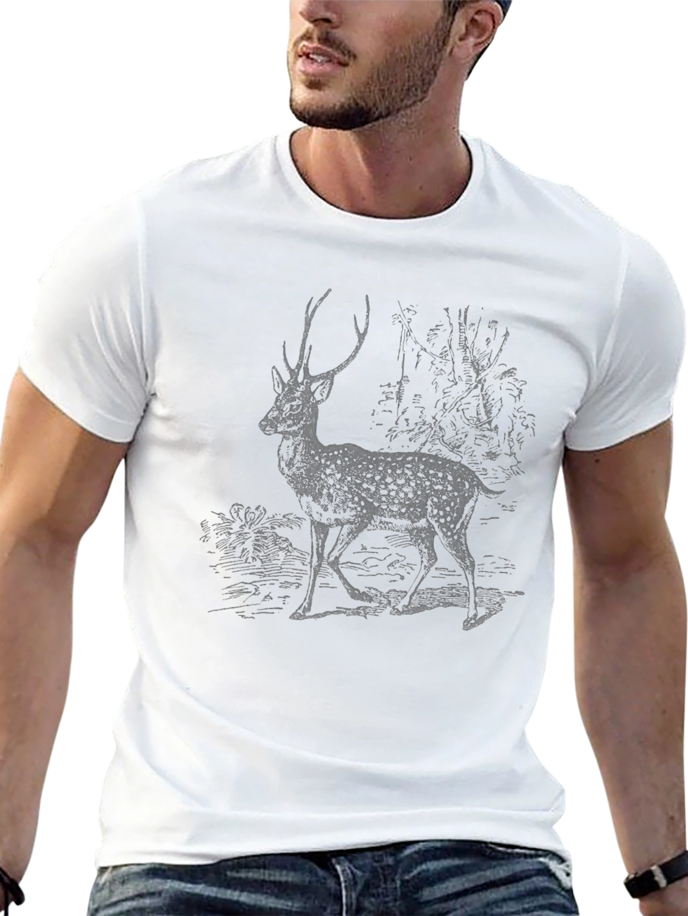 Deer Graphic Print T-Shirt