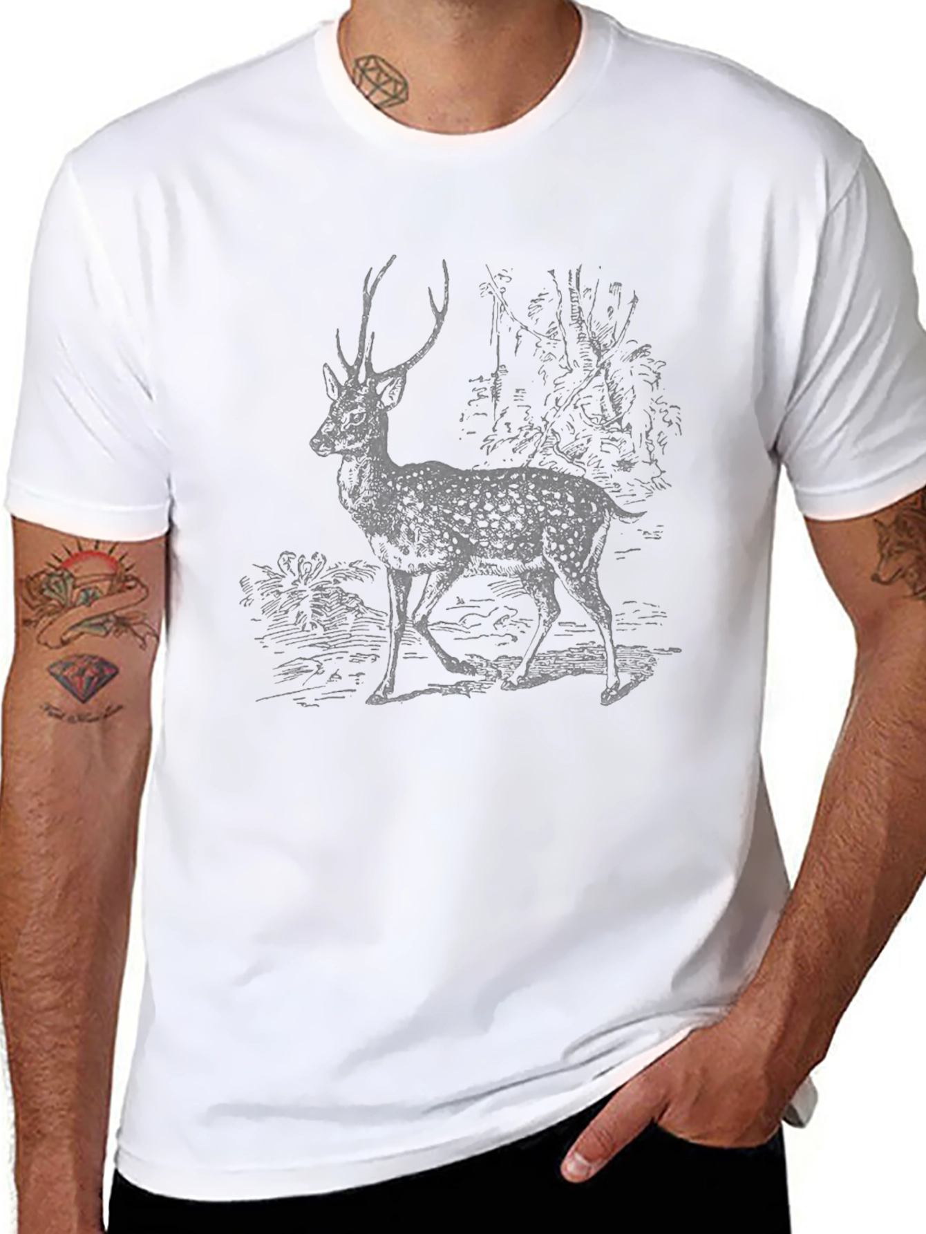 Deer Graphic Print T-Shirt