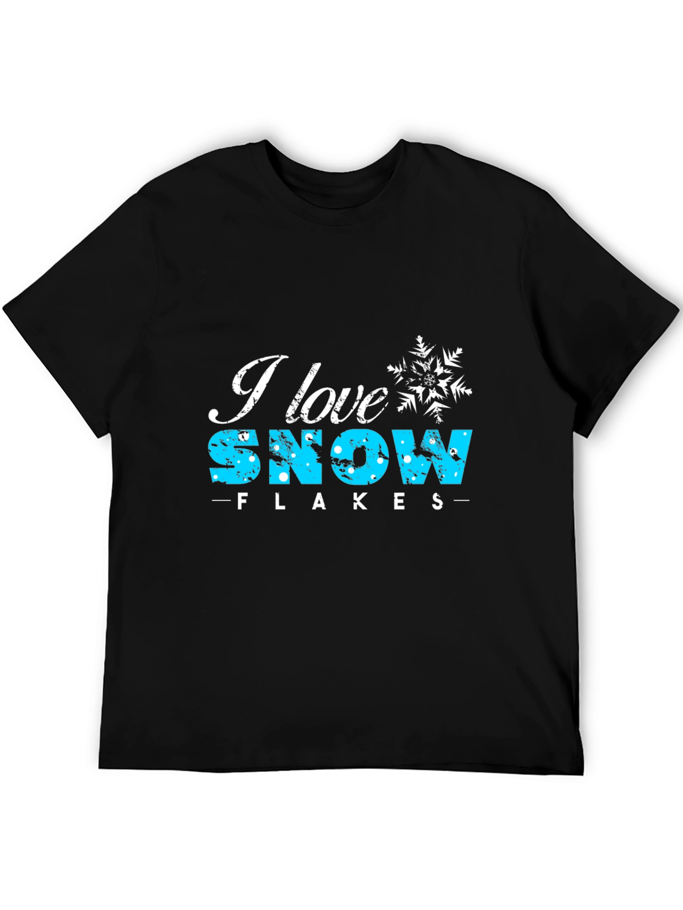 I Love Snowflakes Black Graphic Tee