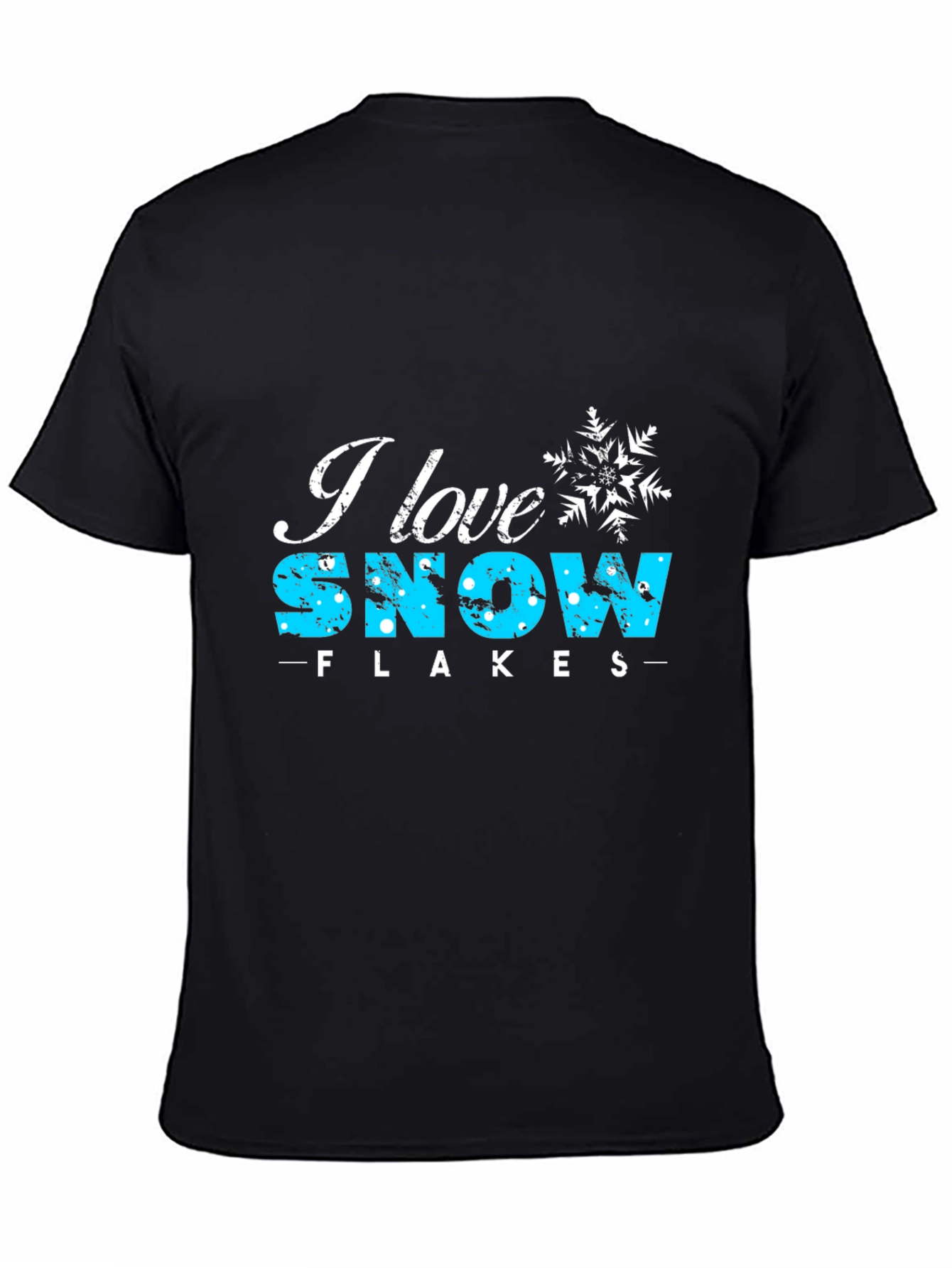 I Love Snowflakes Black Graphic Tee