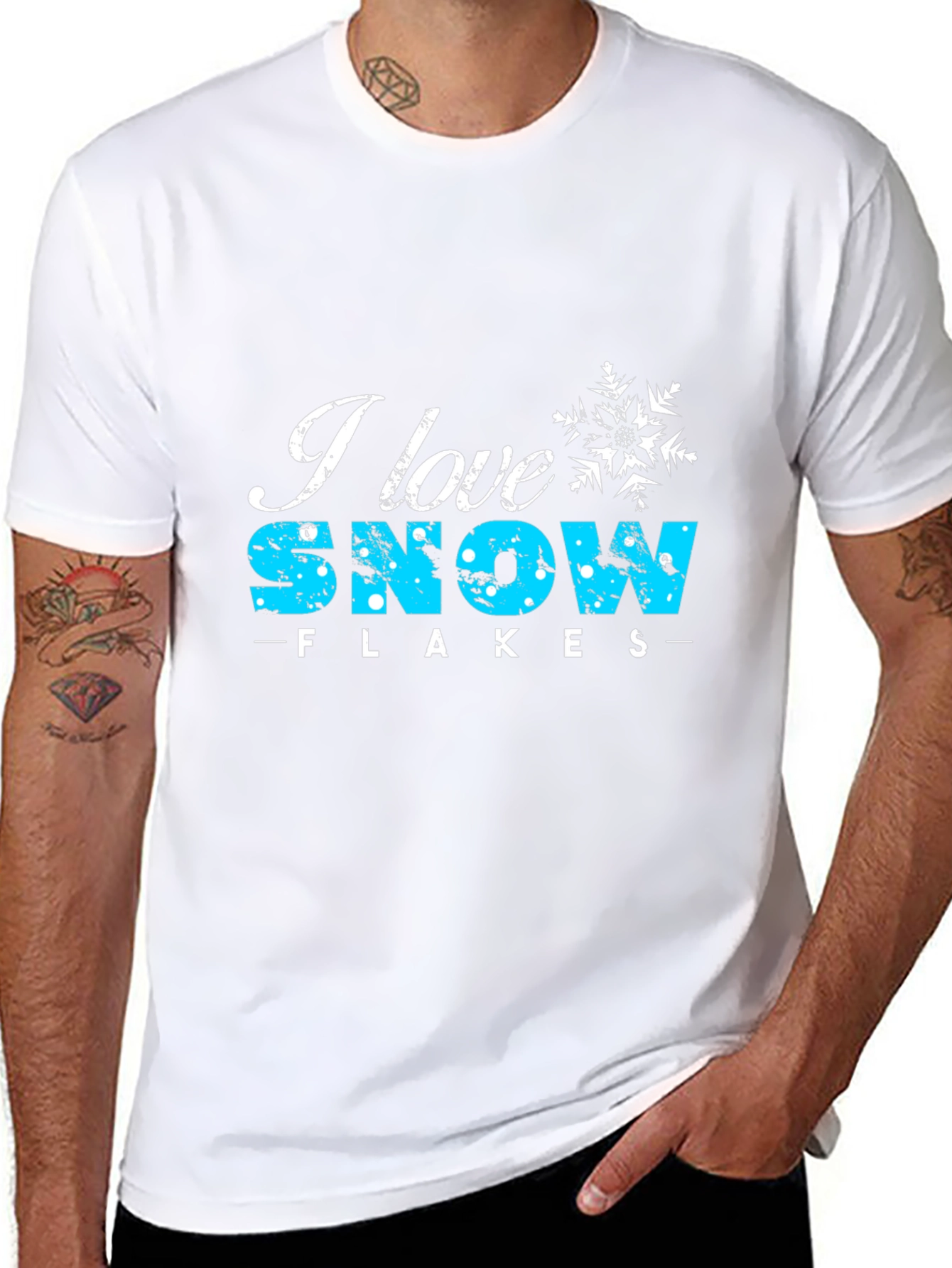 I Love Snowflakes Black Graphic Tee