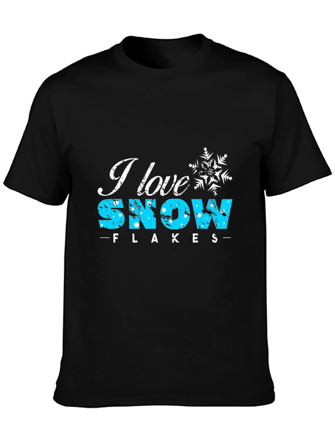 I Love Snowflakes Black Graphic Tee