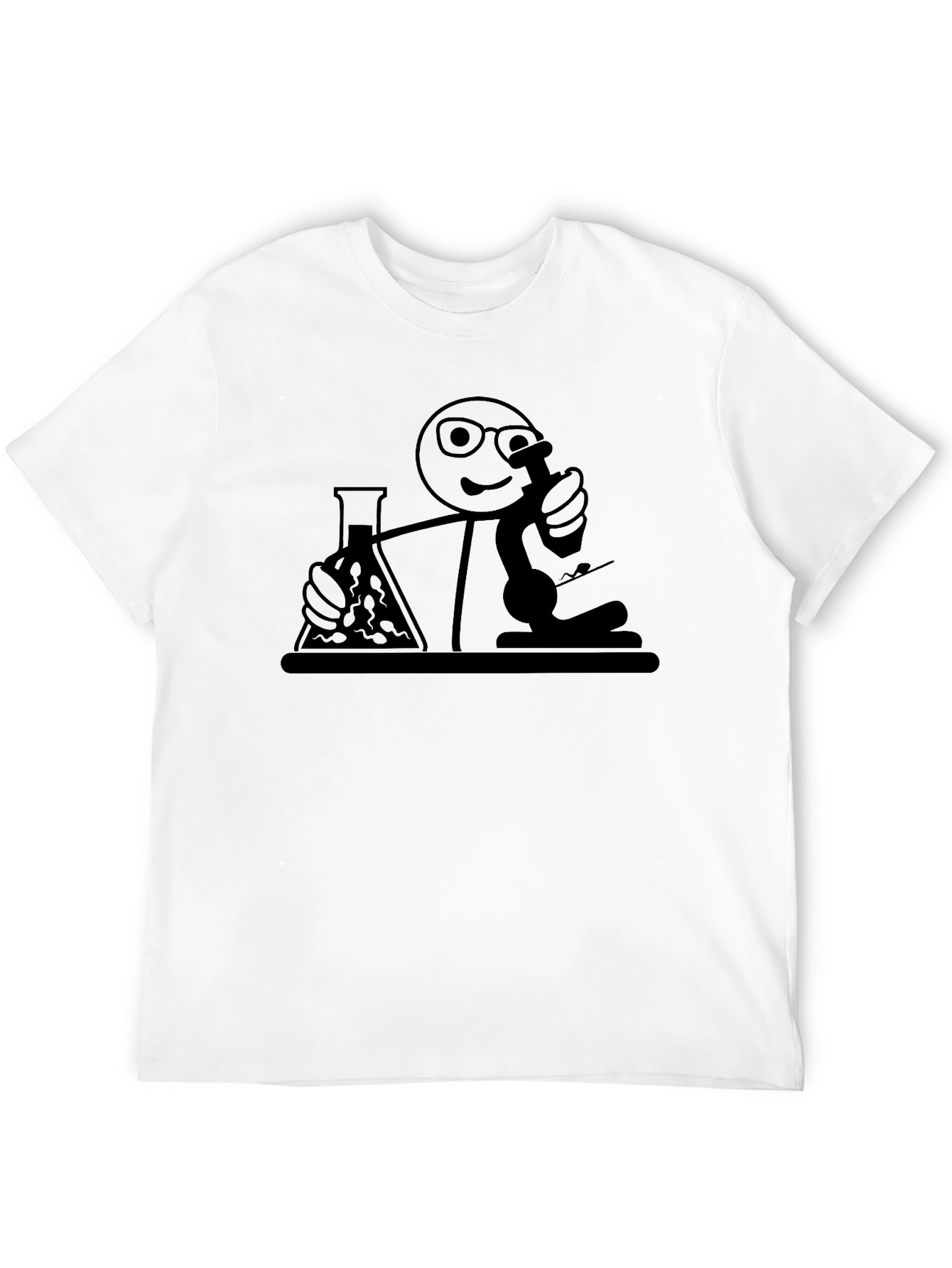 Scientist Stick Figure Graphic T-Shirt