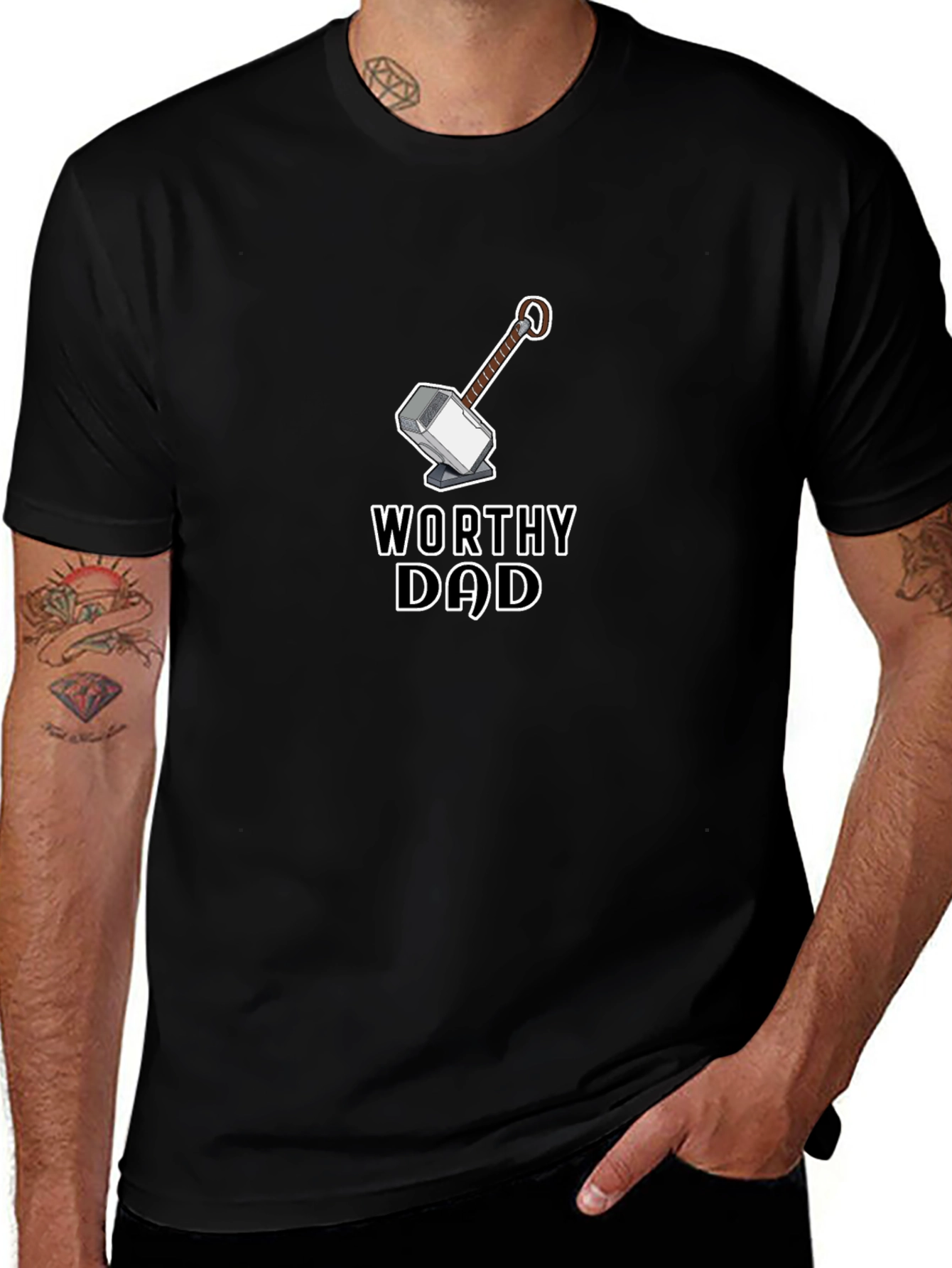 Worthy Dad Black Graphic Tee