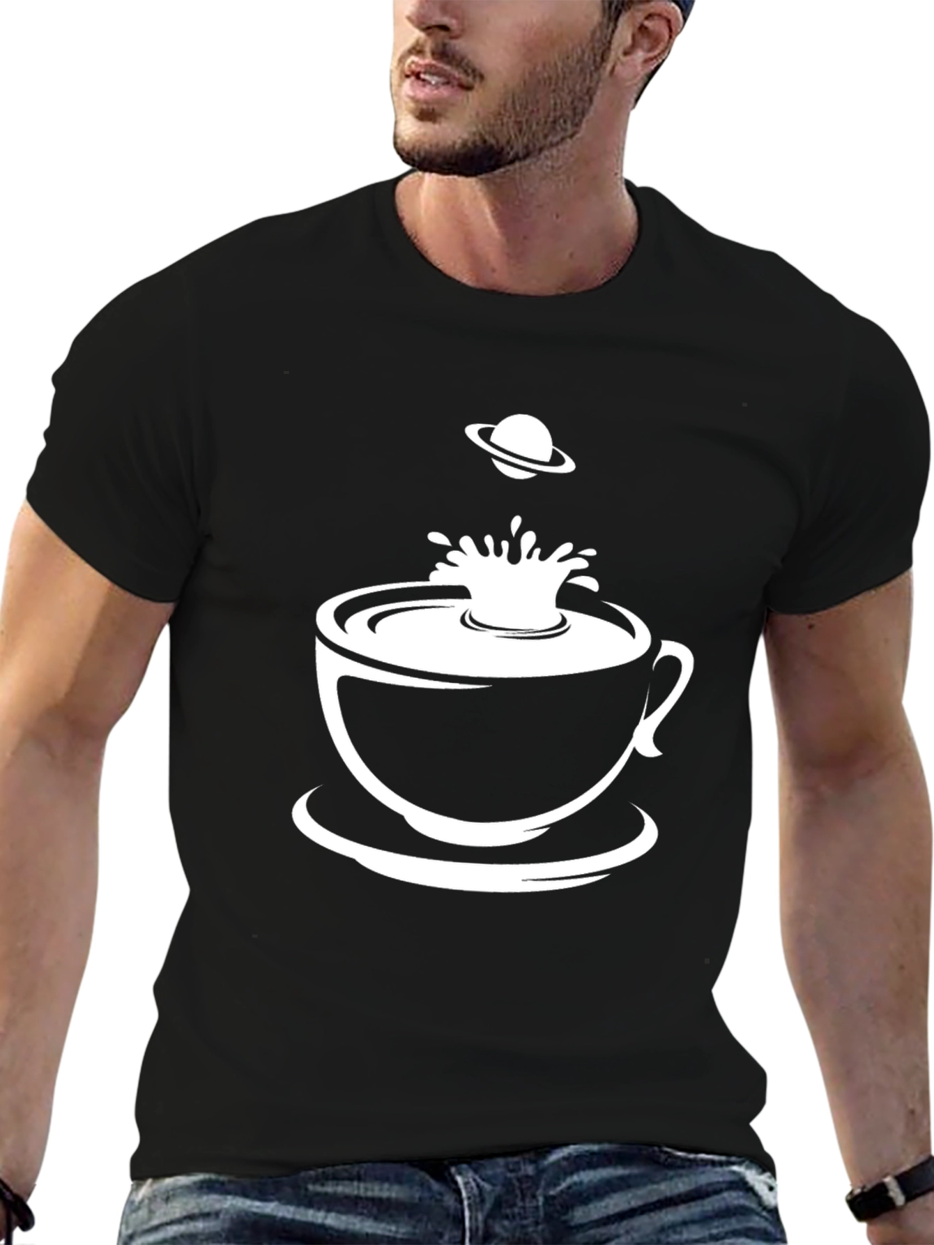 Cosmic Coffee Black T-Shirt