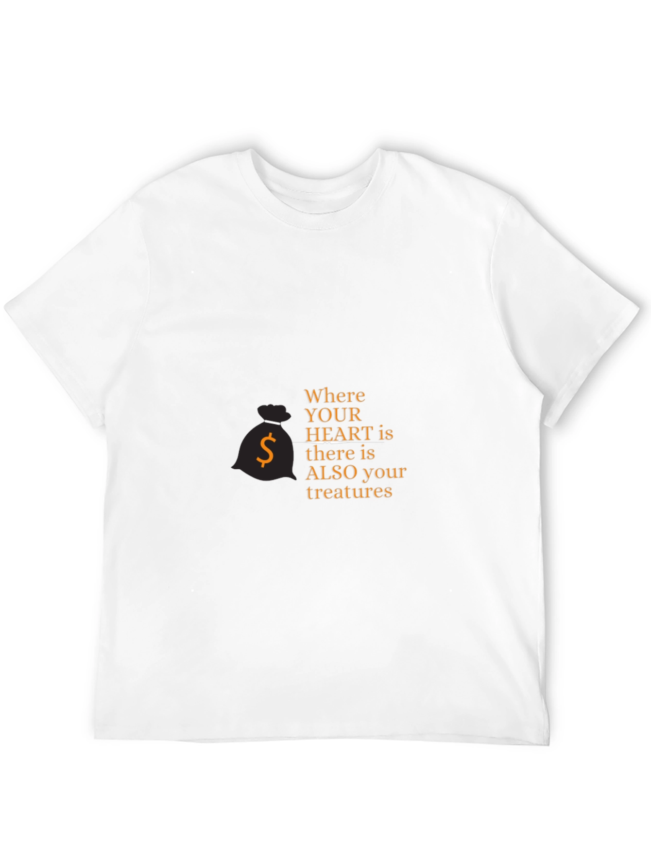 Mens Black Graphic Tee: Where Your Heart Is