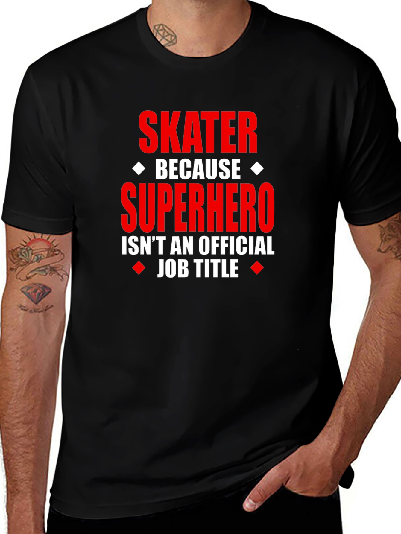 Skater Superhero Graphic Tee - Funny Novelty T-Shirt