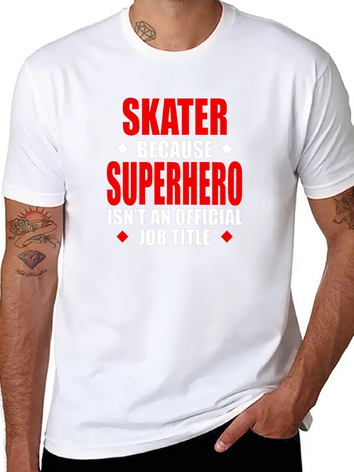 Skater Superhero Graphic Tee - Funny Novelty T-Shirt