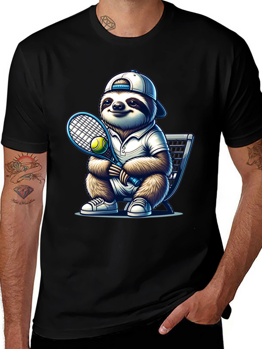 Sloth Tennis T-Shirt - Funny Animal Tee
