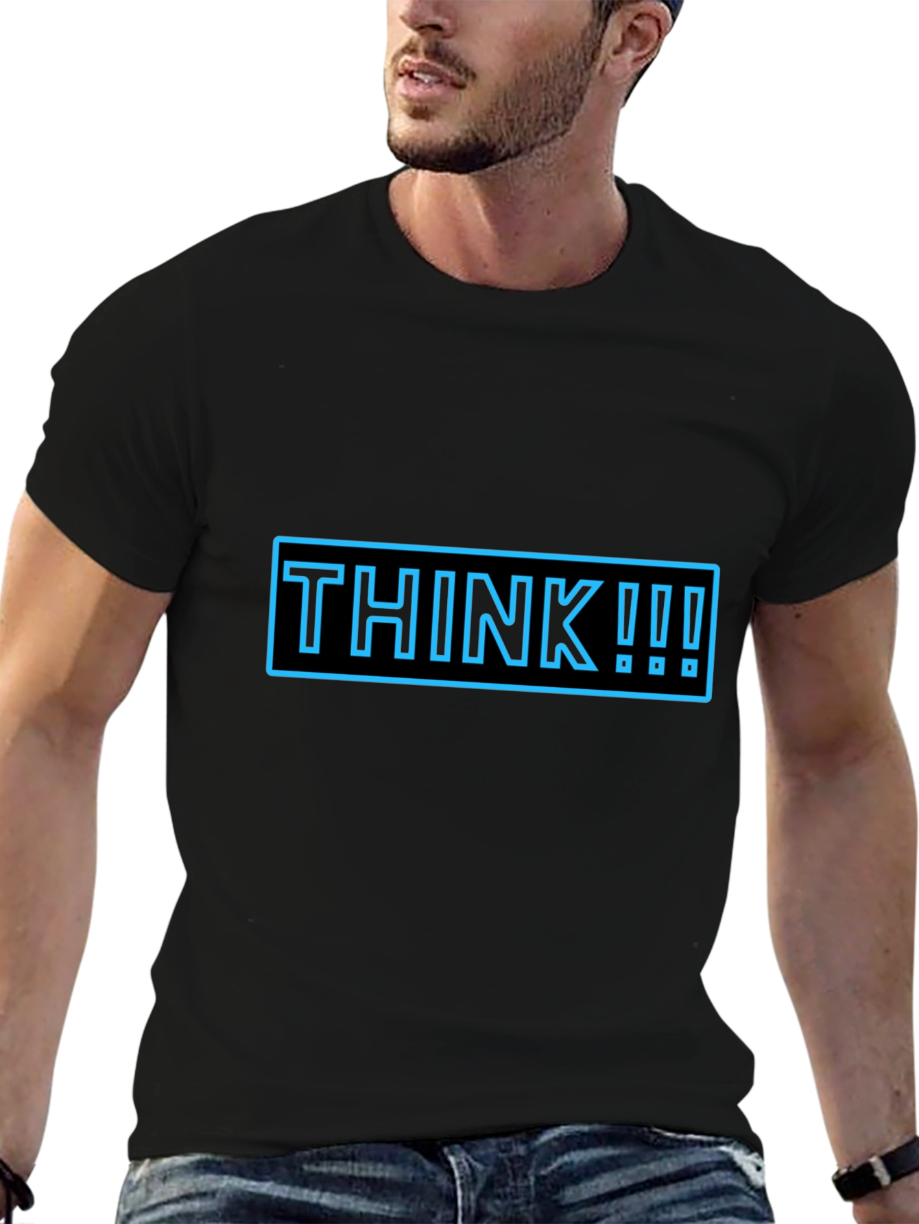 Think Graphic Tee - Black Casual T-Shirt