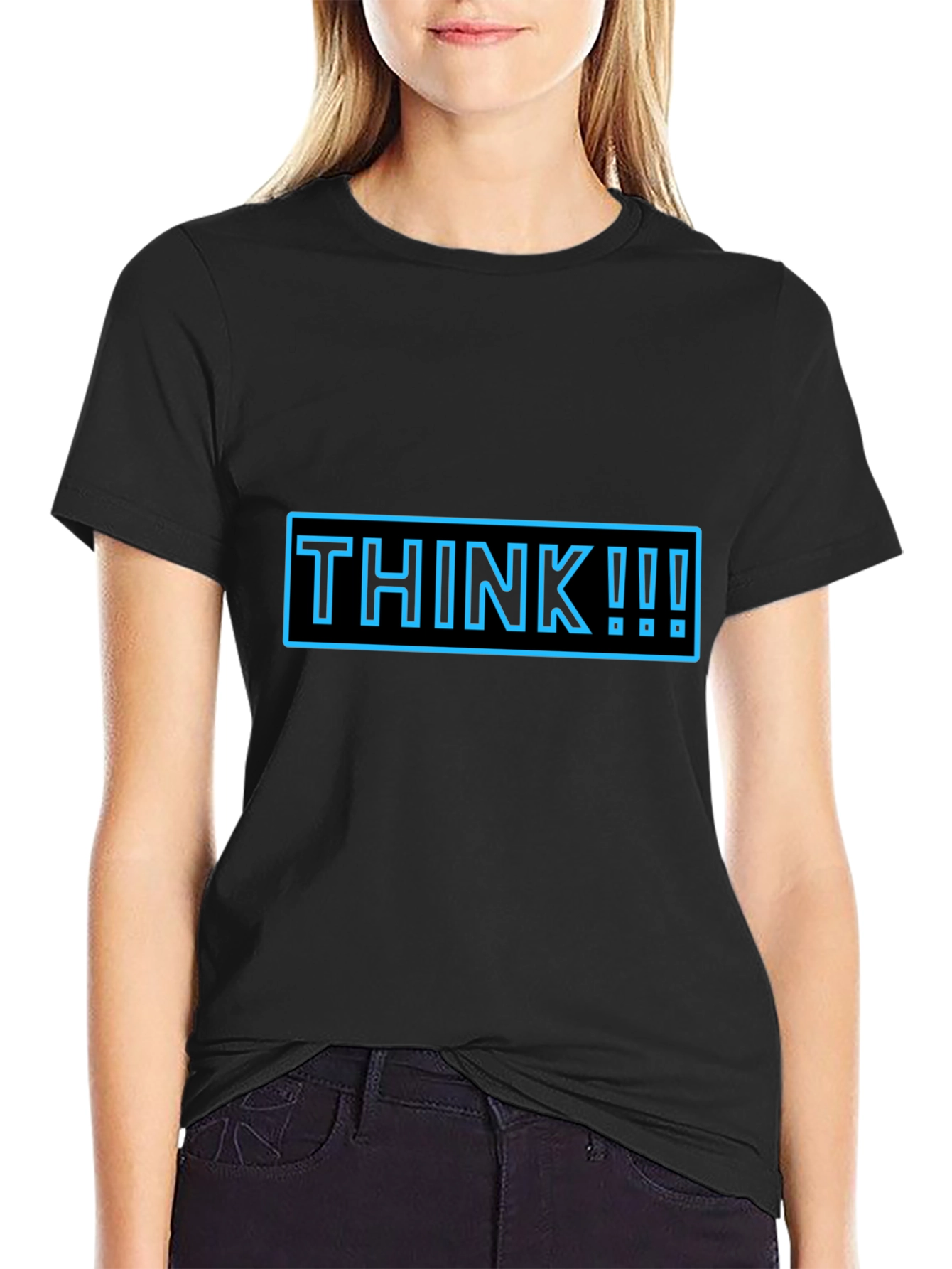 Think Graphic Tee - Black Casual T-Shirt