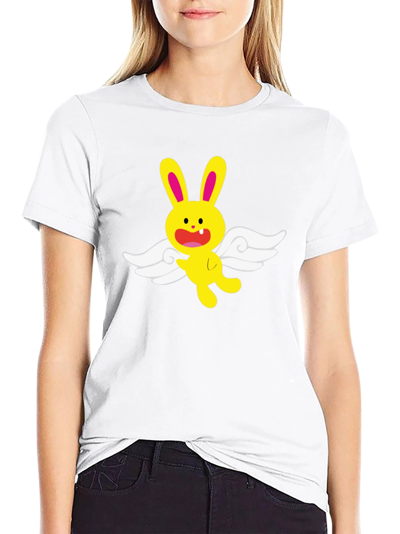 Bunny Angel Graphic Tee - Soft Cotton Blend