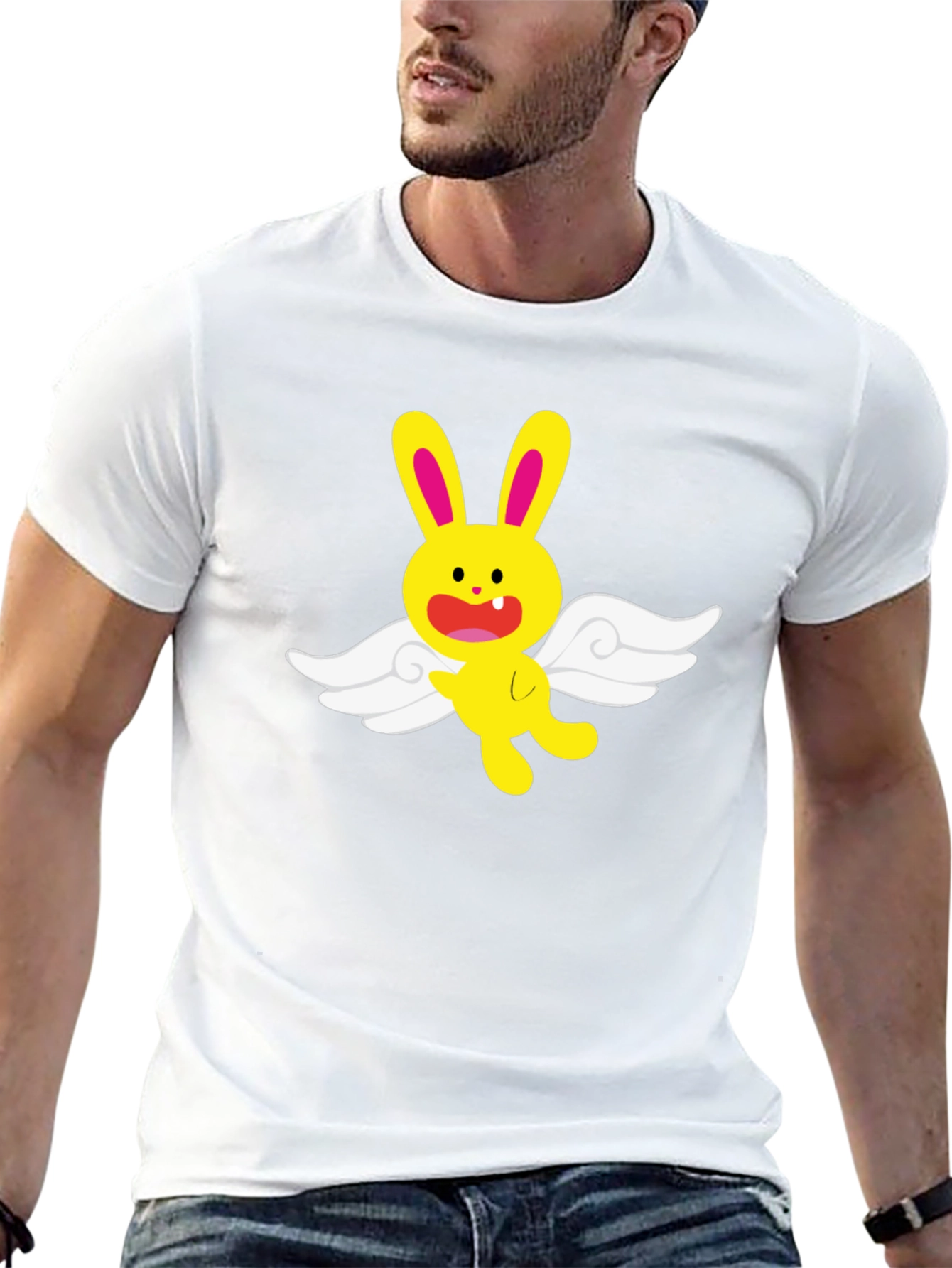 Bunny Angel Graphic Tee - Soft Cotton Blend