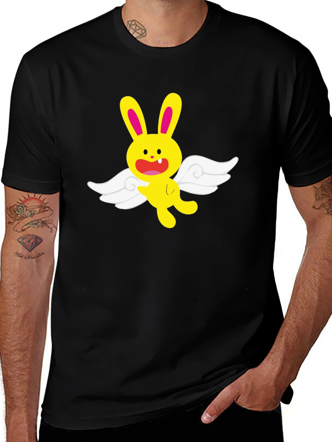 Bunny Angel Graphic Tee - Soft Cotton Blend