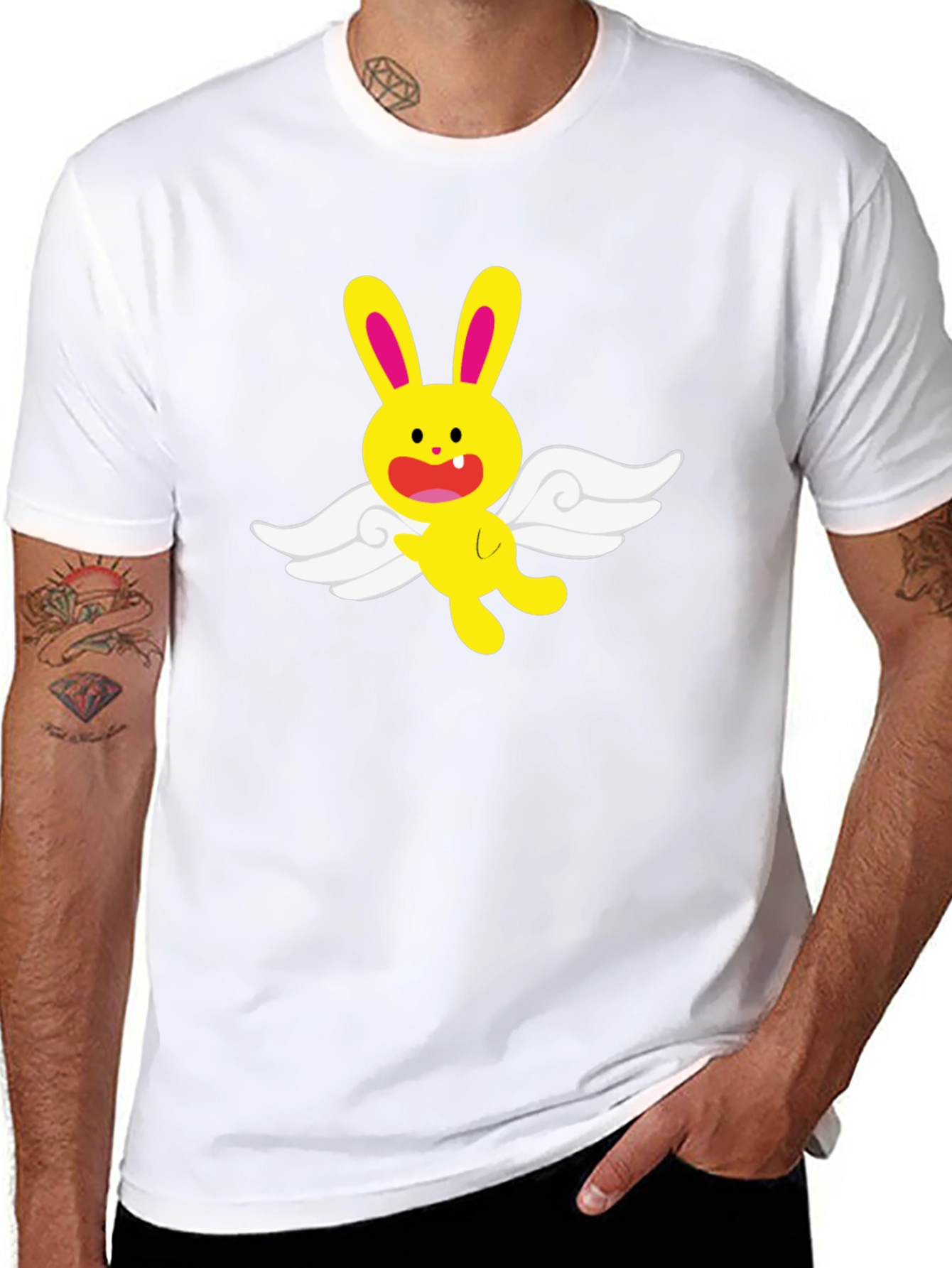 Bunny Angel Graphic Tee - Soft Cotton Blend