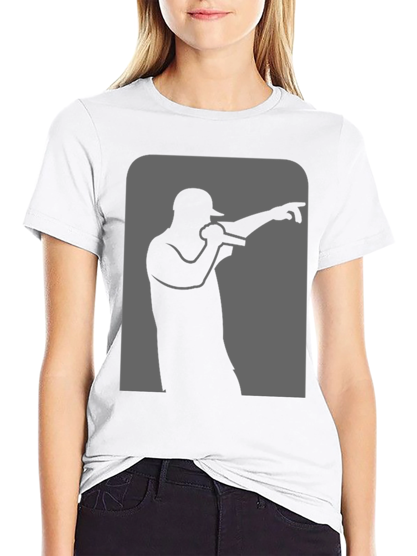 Rapper Silhouette Graphic Black T-Shirt