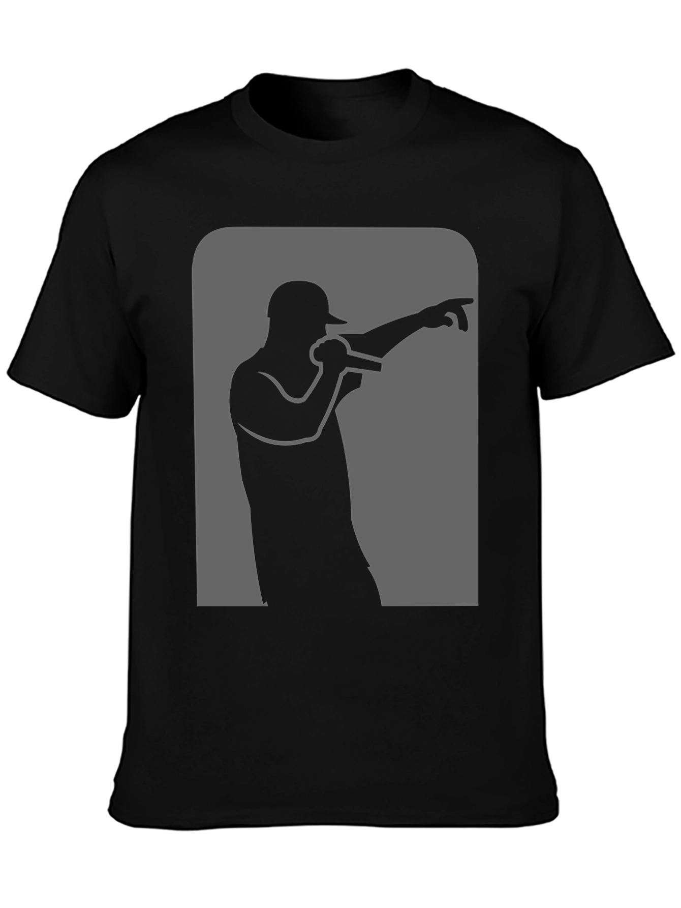 Rapper Silhouette Graphic Black T-Shirt
