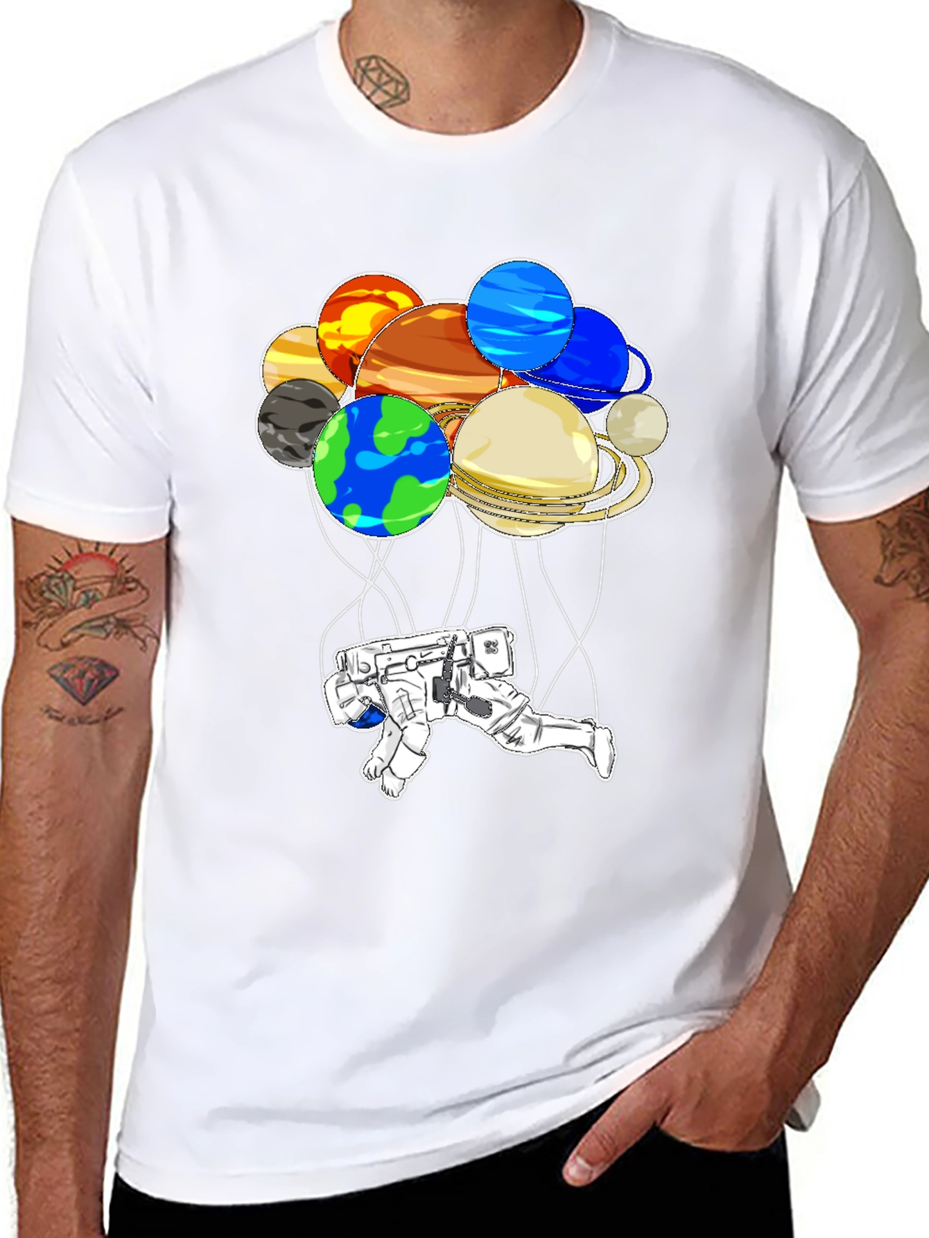 Astronaut Planet T-Shirt: Unique Space Graphic Tee