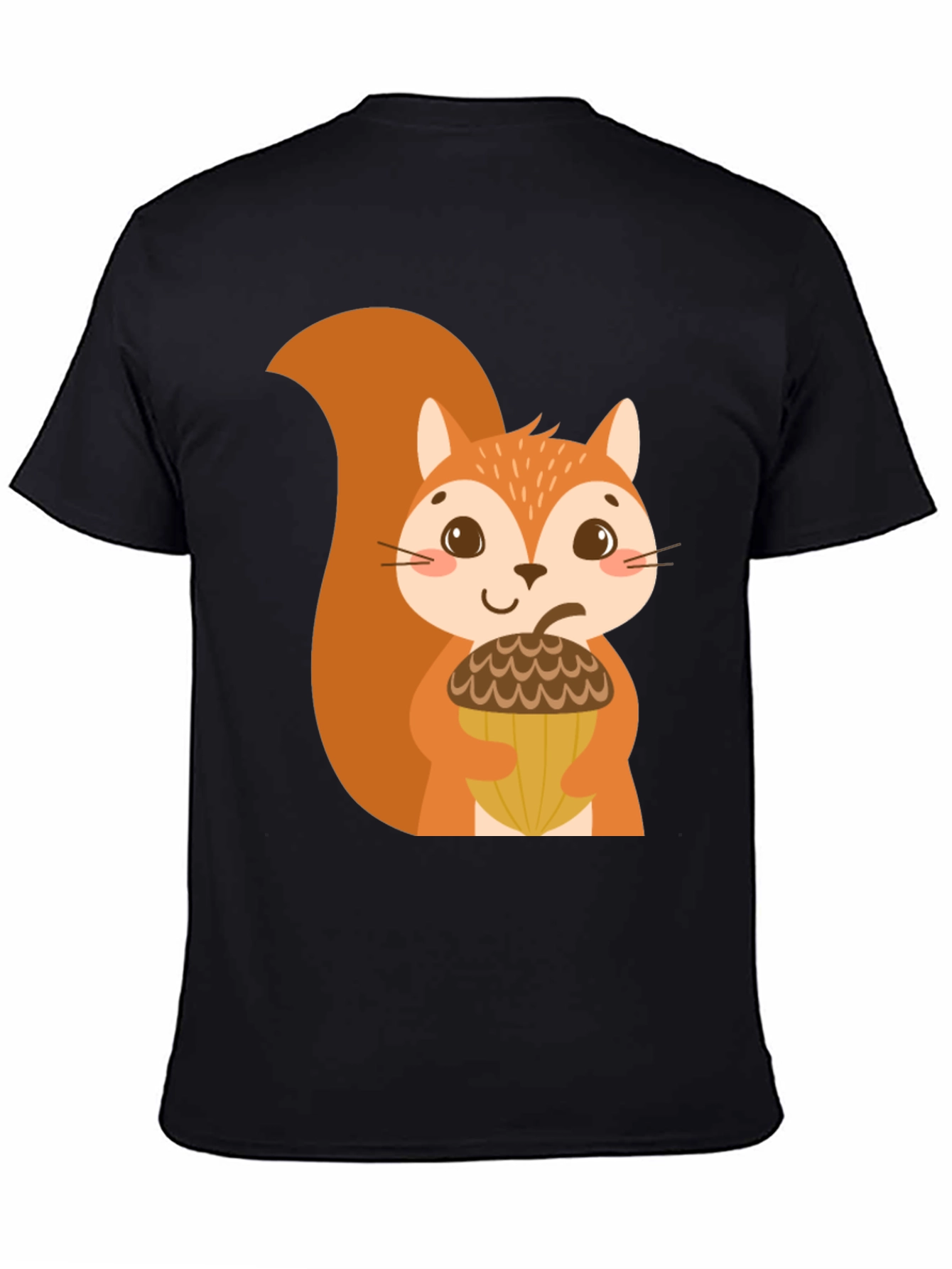 Cute Squirrel Graphic Tee - Unisex Black T-Shirt
