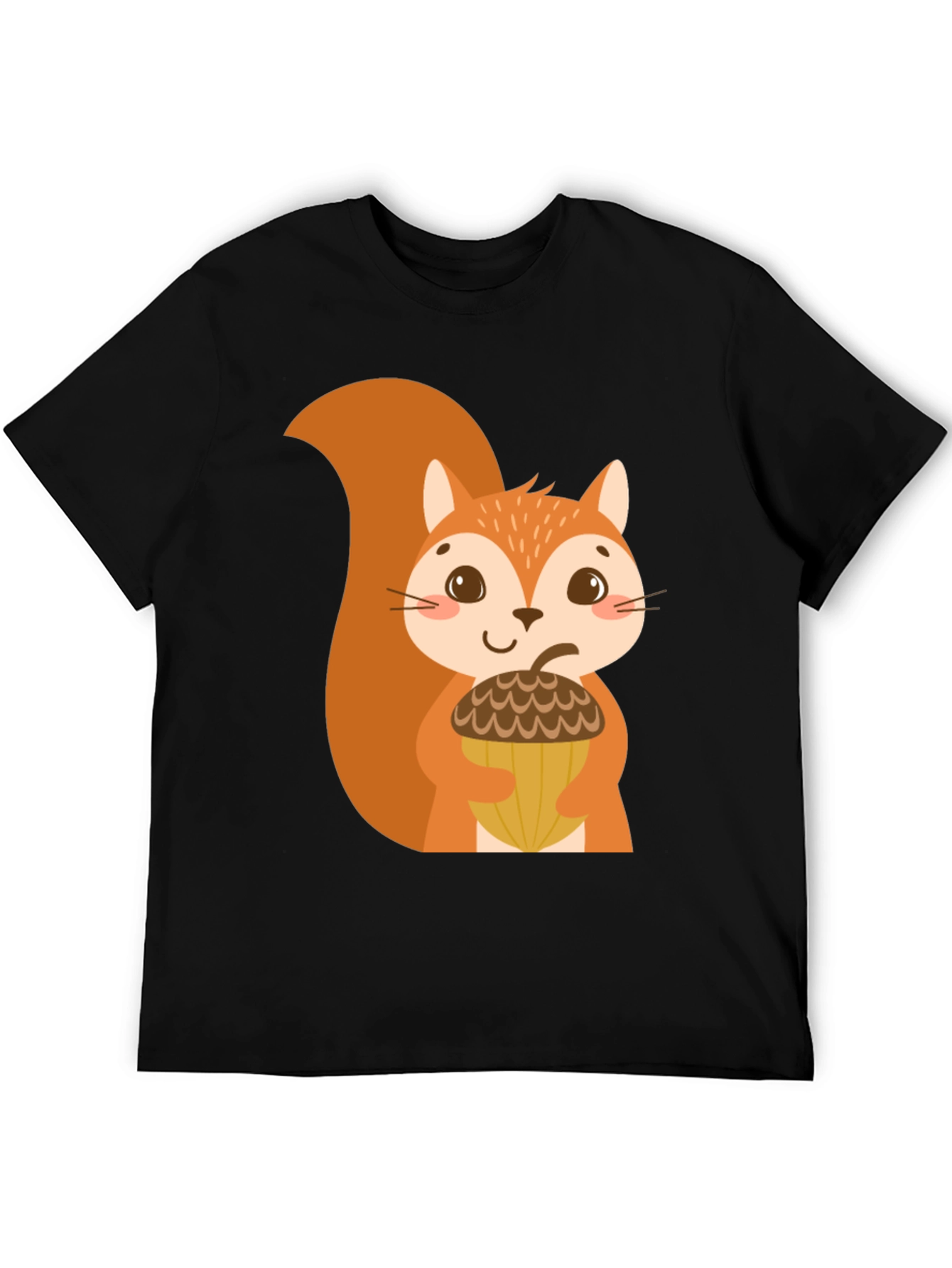 Cute Squirrel Graphic Tee - Unisex Black T-Shirt