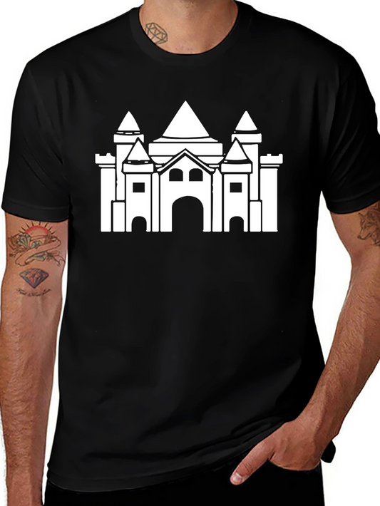 Castle Graphic T-Shirt - Black Cotton Tee