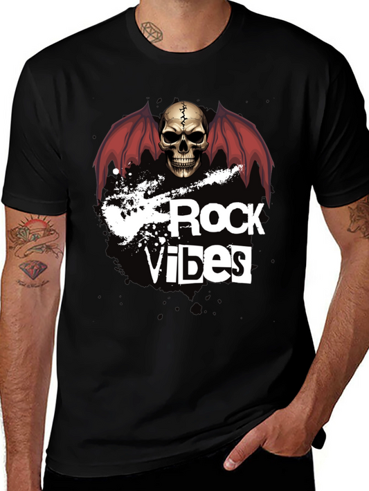 Rock Vibes Skull Graphic T-Shirt