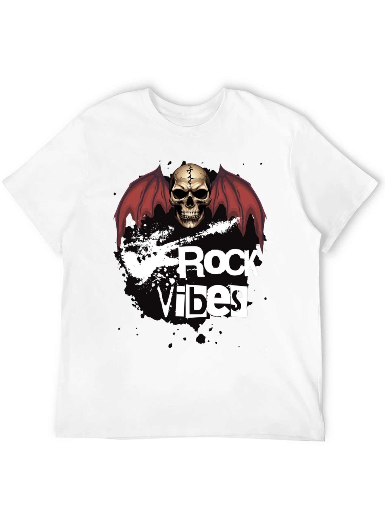 Rock Vibes Skull Graphic T-Shirt
