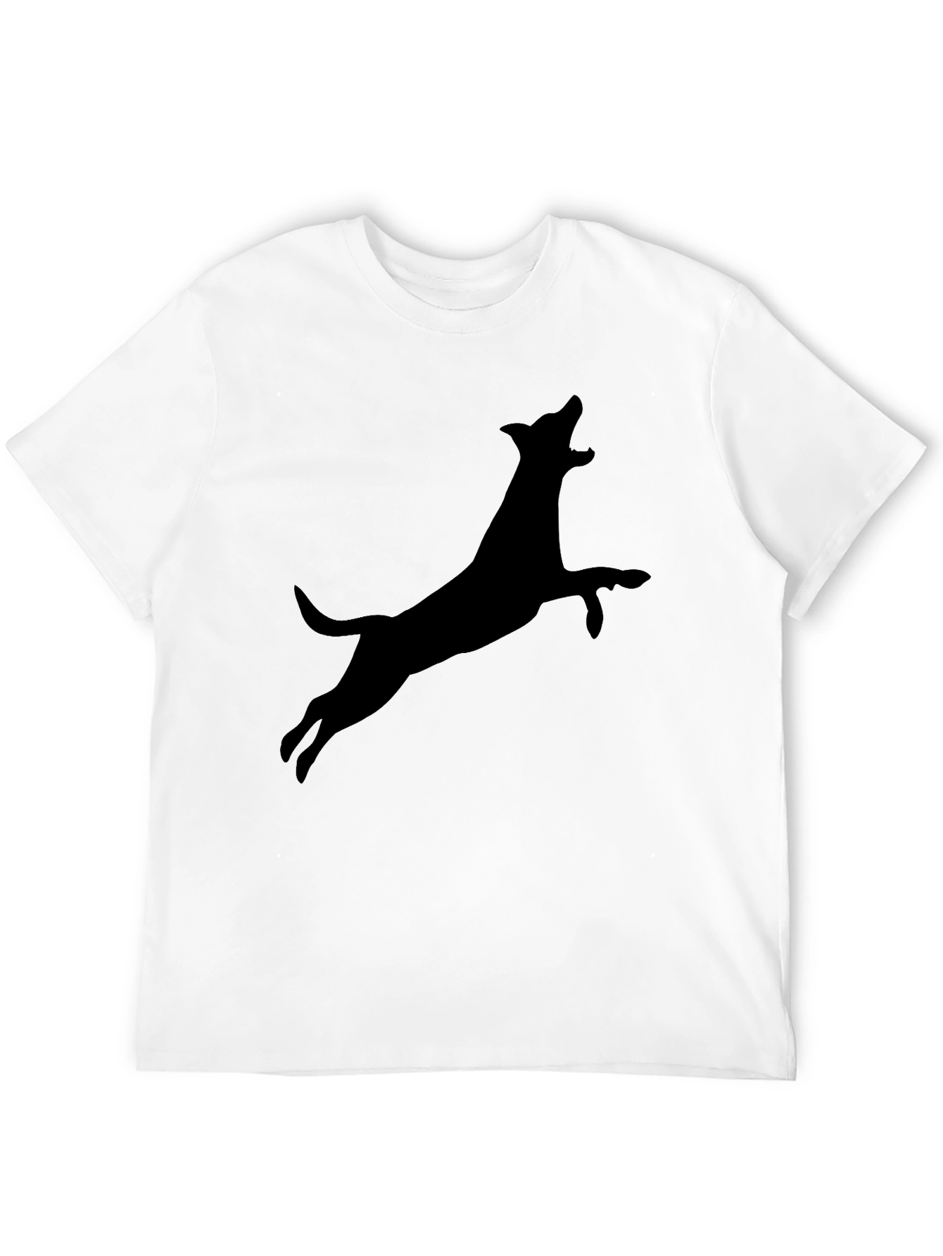 Dog Silhouette Black Graphic Tee - Mens Casual Shirt