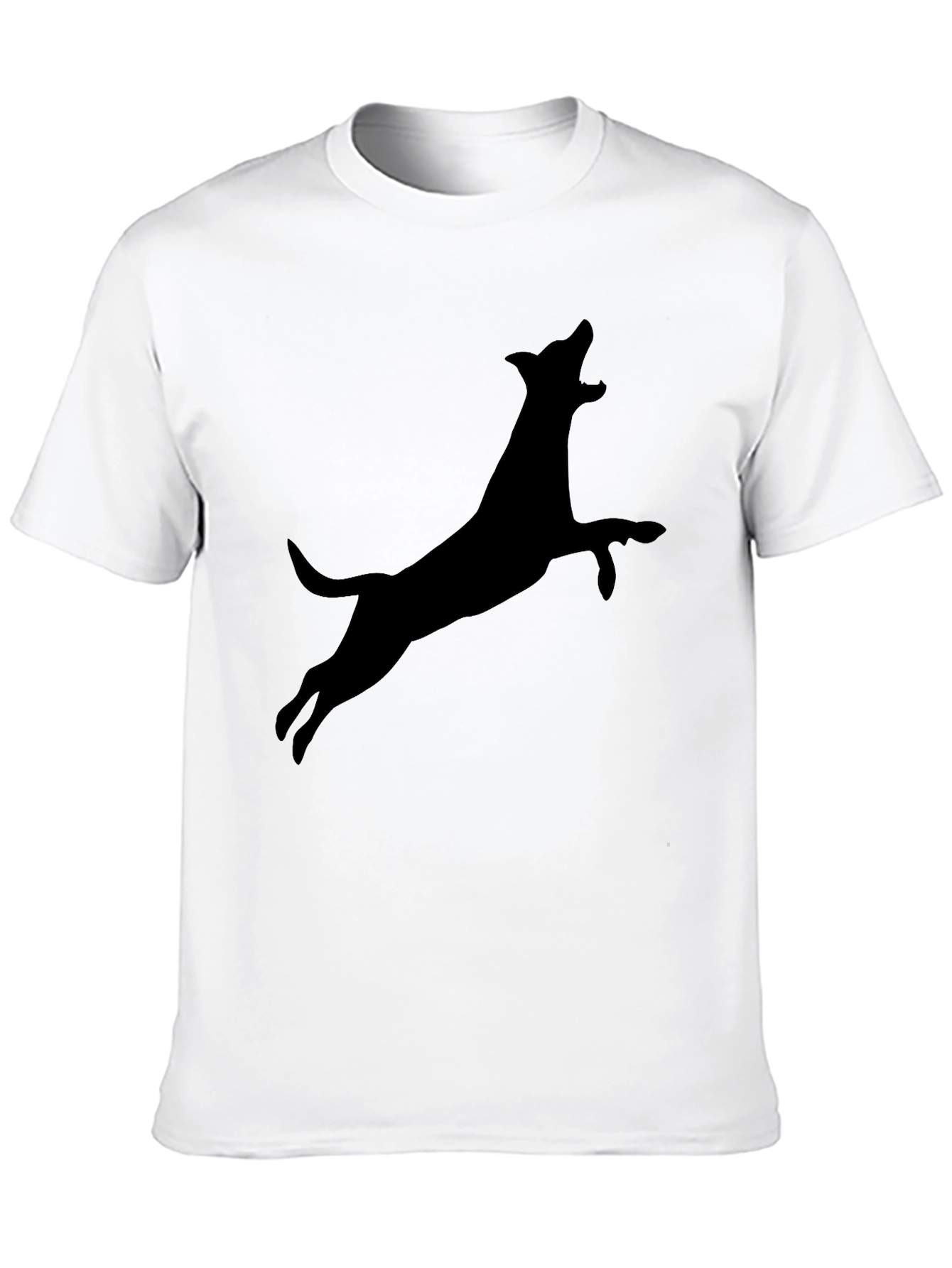 Dog Silhouette Black Graphic Tee - Mens Casual Shirt