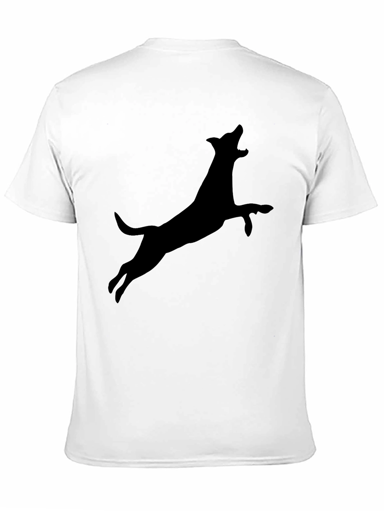 Dog Silhouette Black Graphic Tee - Mens Casual Shirt