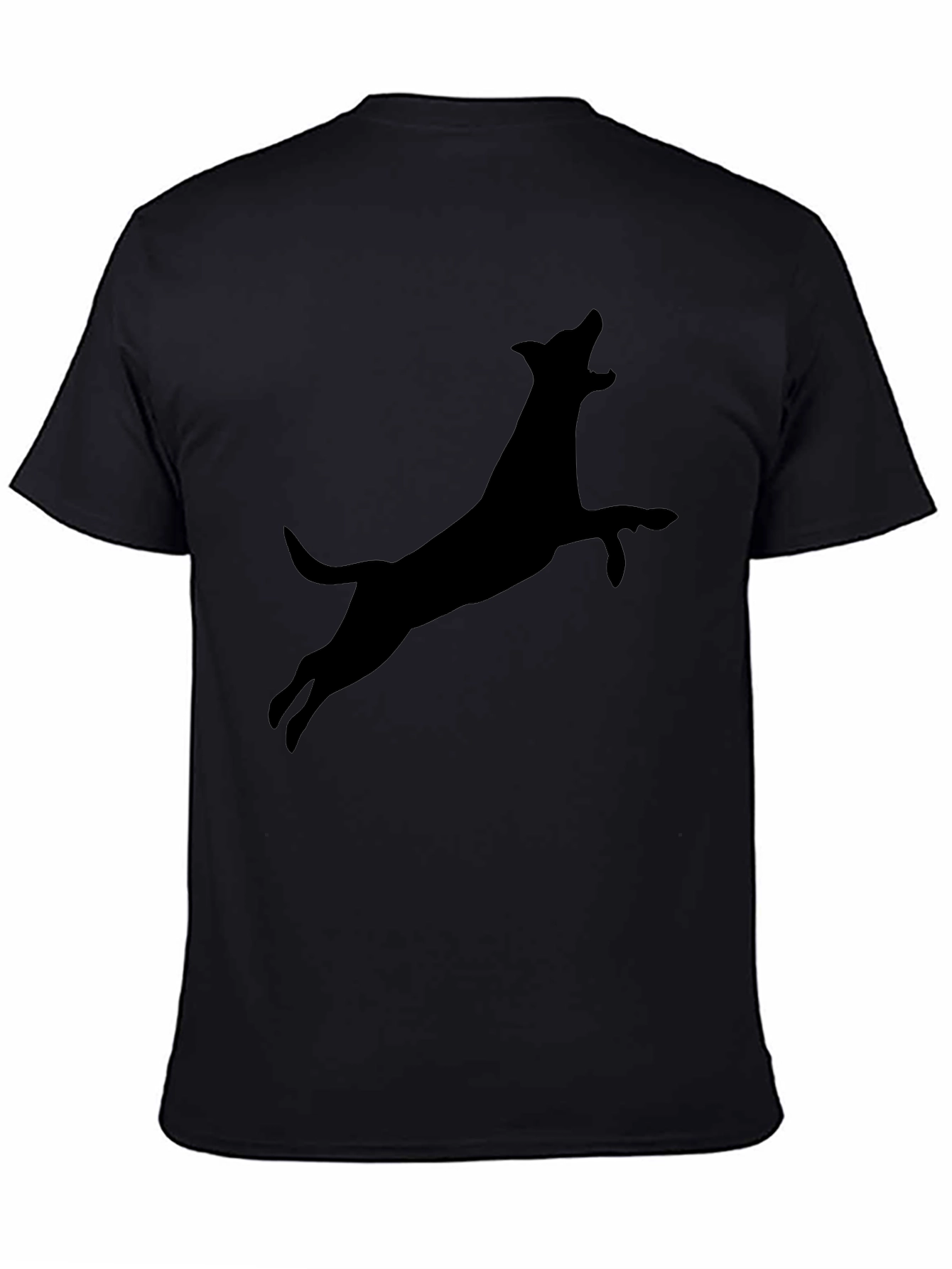 Dog Silhouette Black Graphic Tee - Mens Casual Shirt