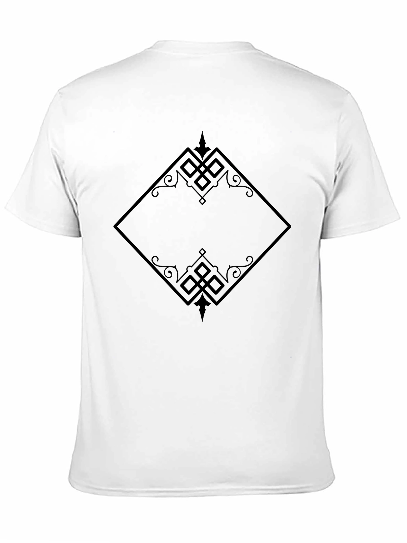 Elegant Diamond Pattern Black T-Shirt