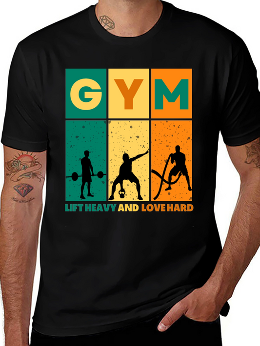 Gym Life Mens Graphic T-Shirt - Lift Heavy Love Hard