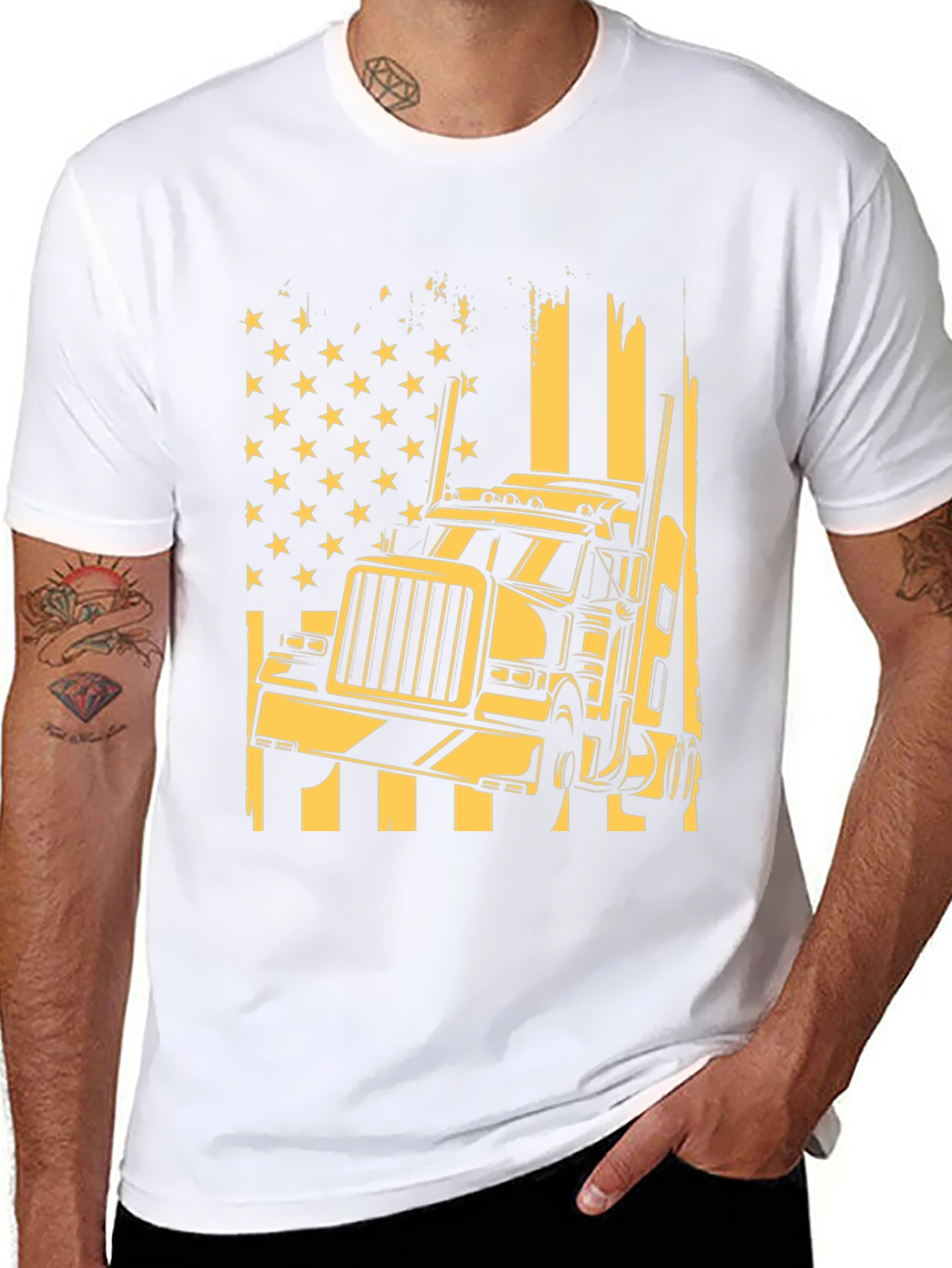 Trucker USA Flag T-Shirt: Patriotic Style