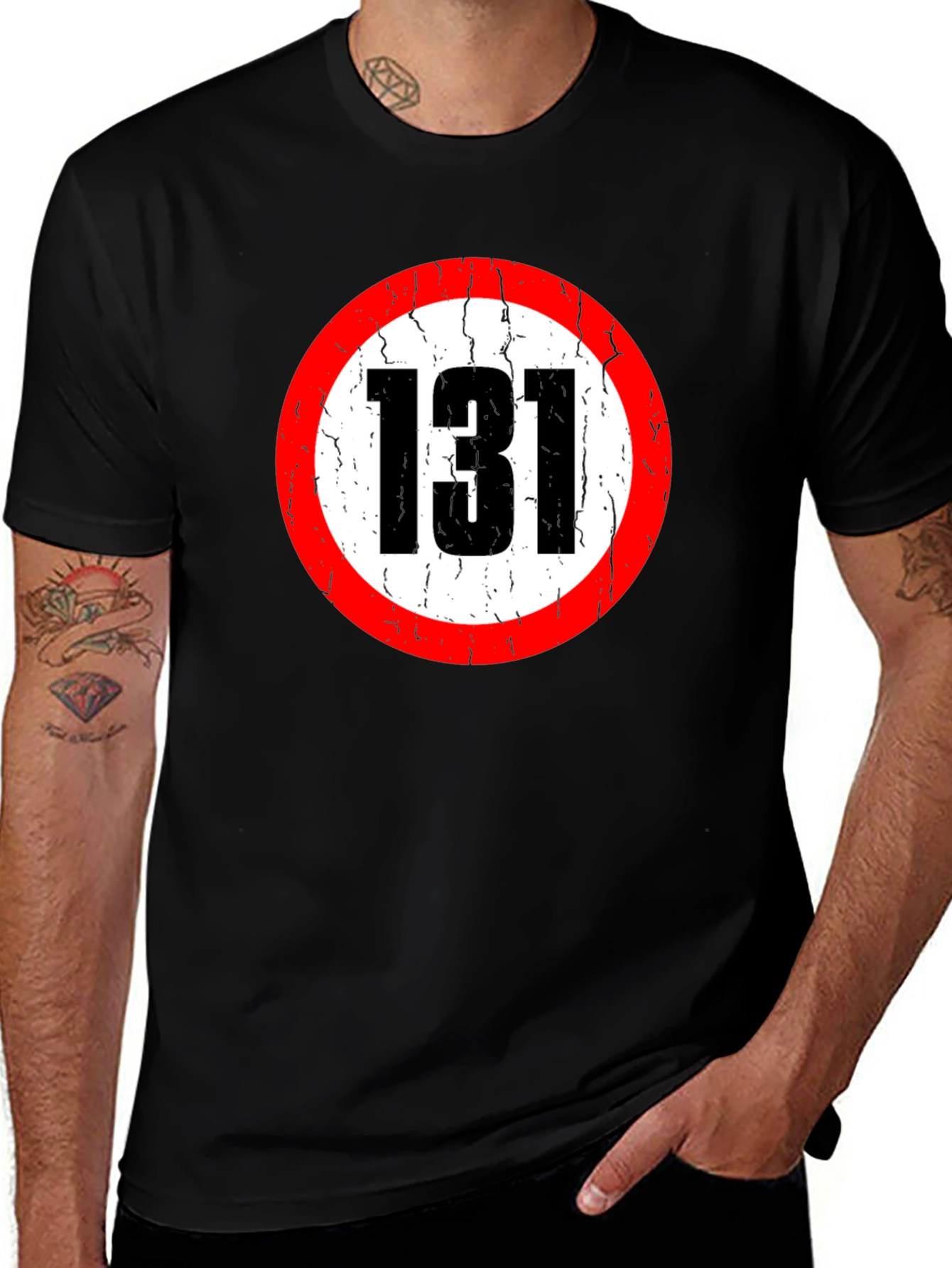 131 Circle Graphic Black T-Shirt