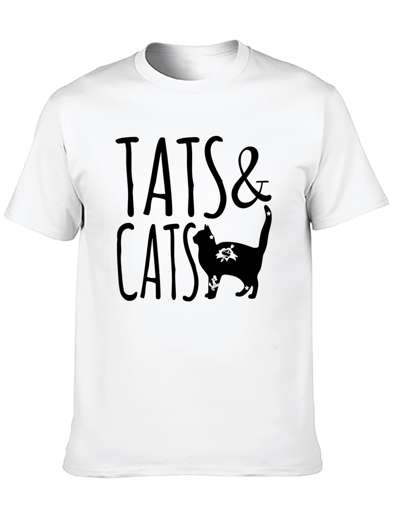 Tats & Cats Black Graphic Tee