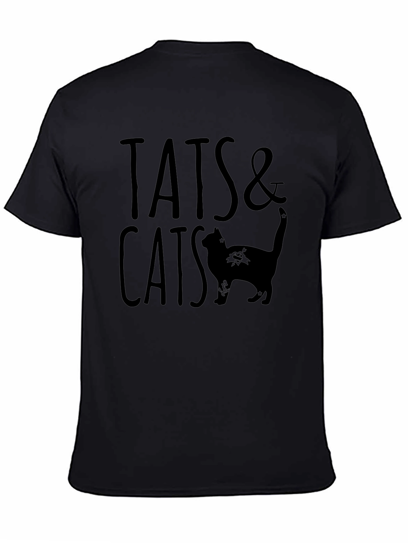 Tats & Cats Black Graphic Tee