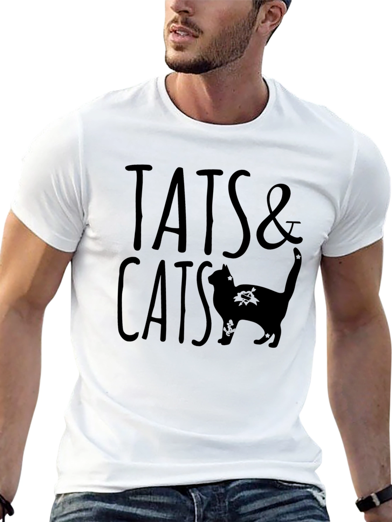 Tats & Cats Black Graphic Tee