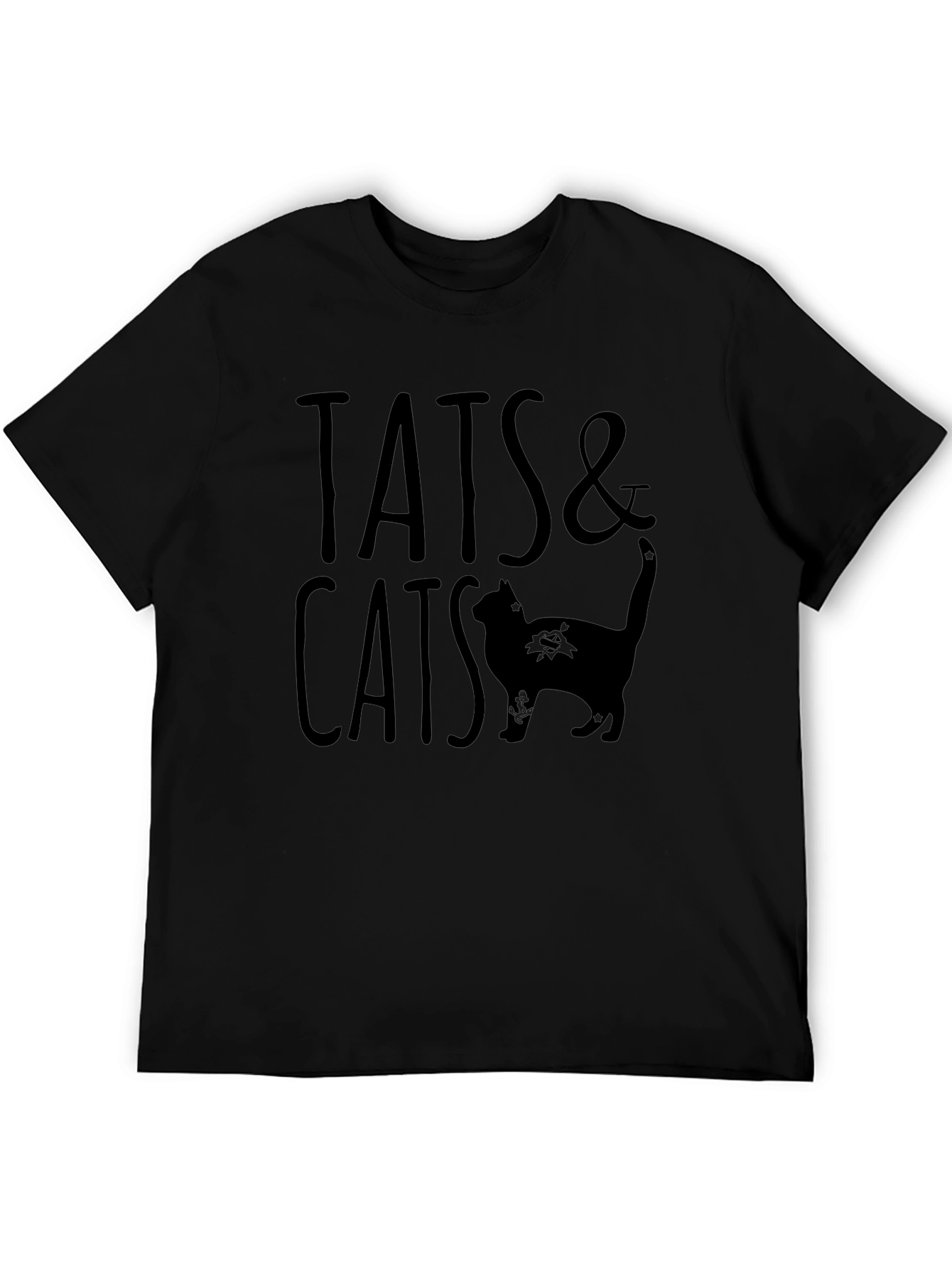 Tats & Cats Black Graphic Tee