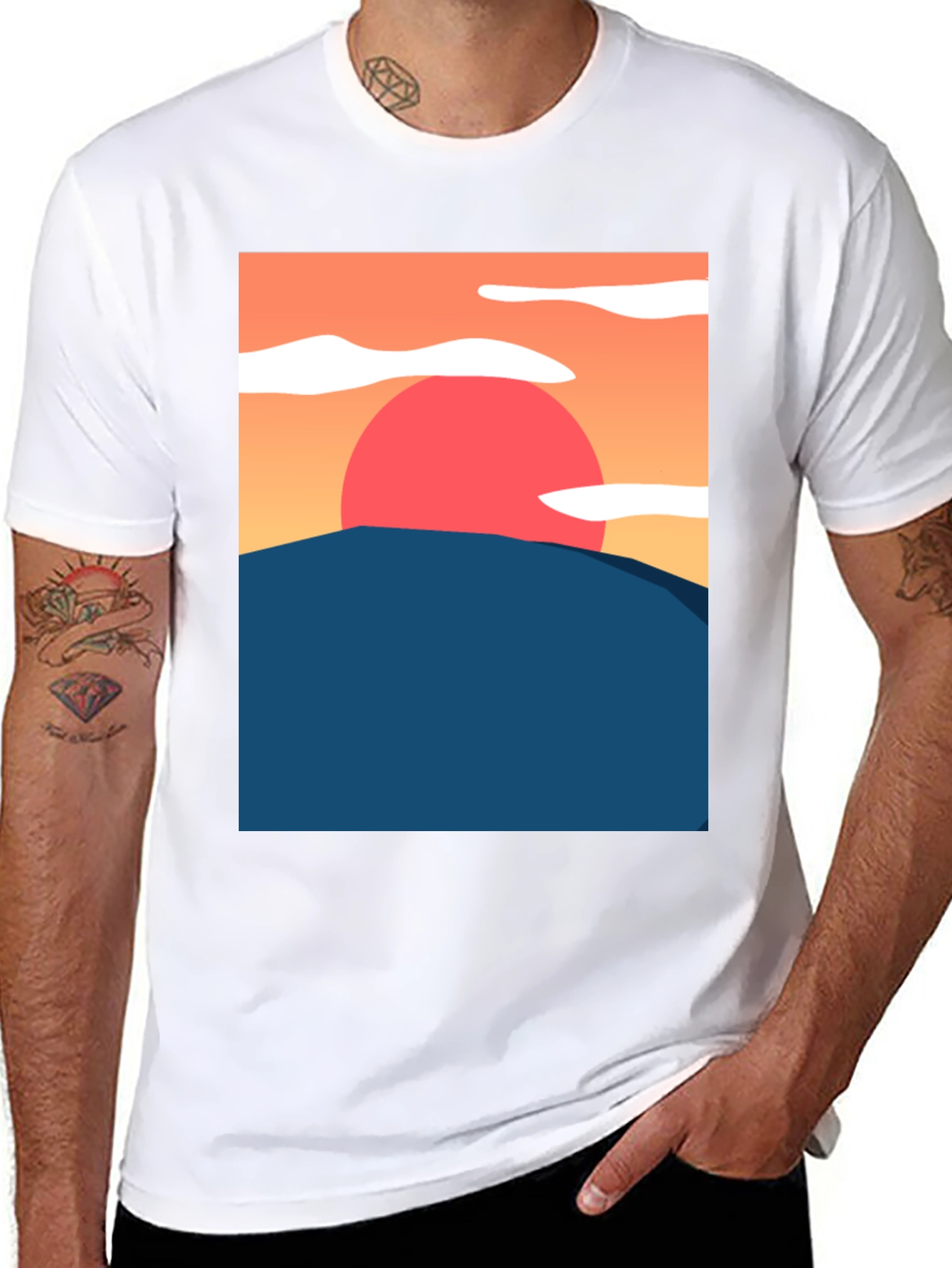 Sunset Graphic Tee - Artistic Comfort