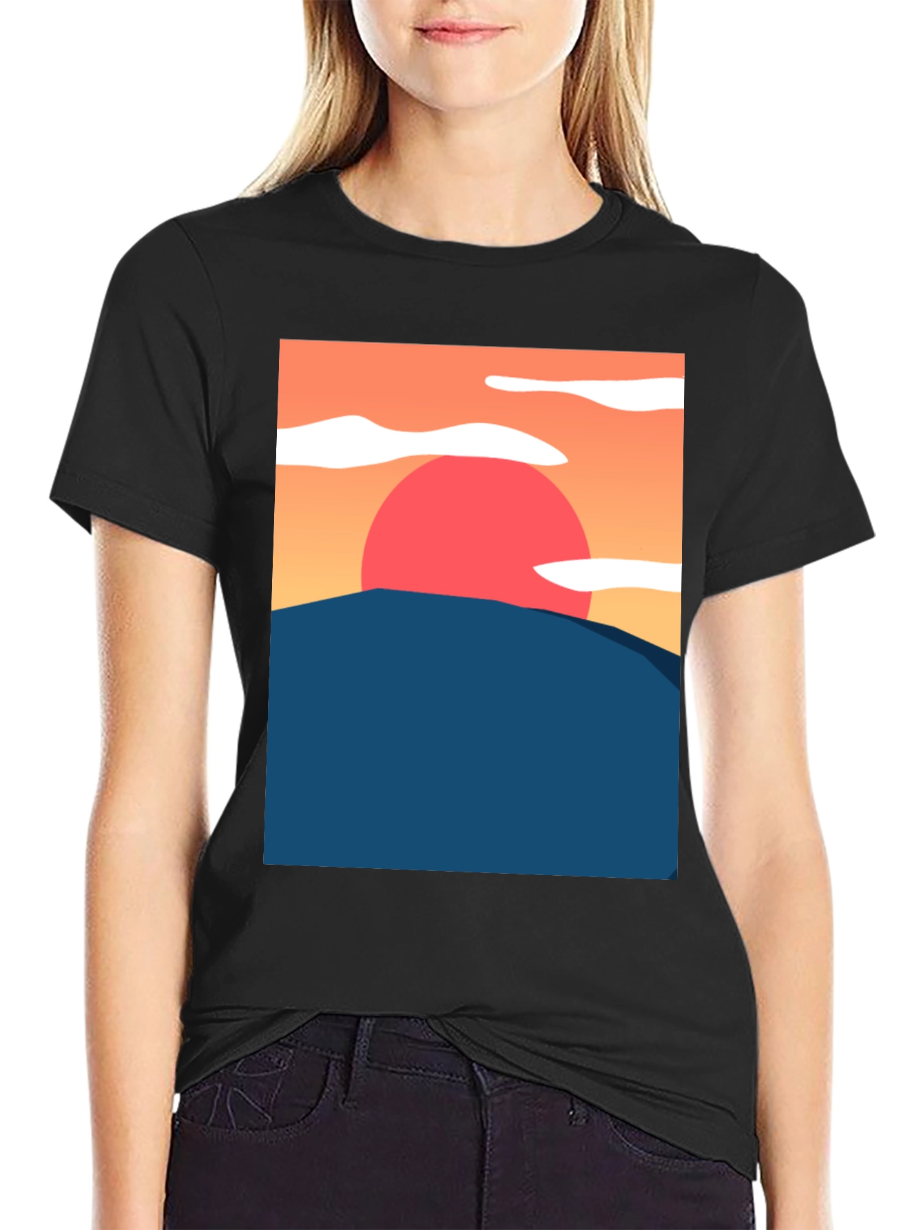 Sunset Graphic Tee - Artistic Comfort