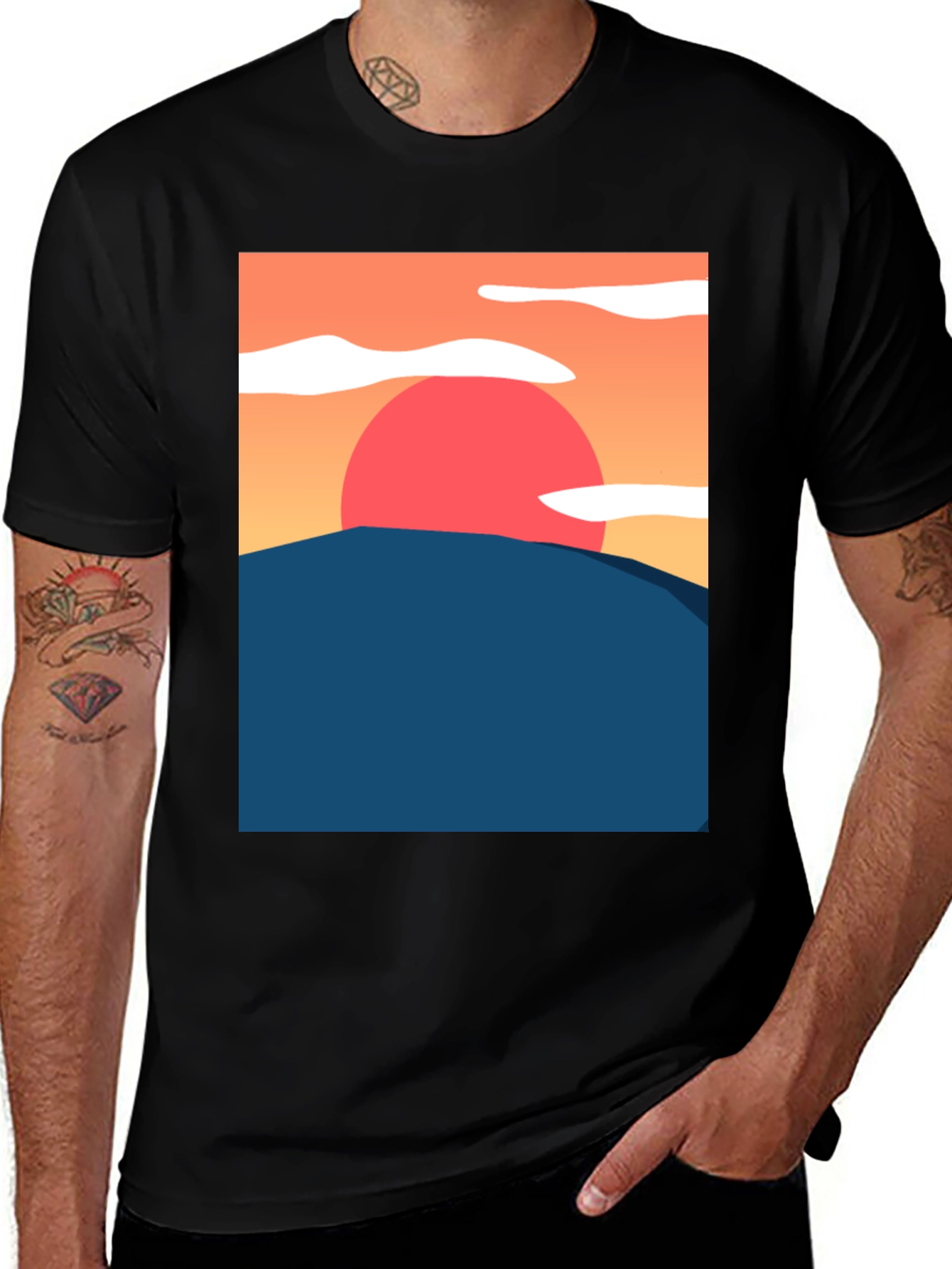 Sunset Graphic Tee - Artistic Comfort